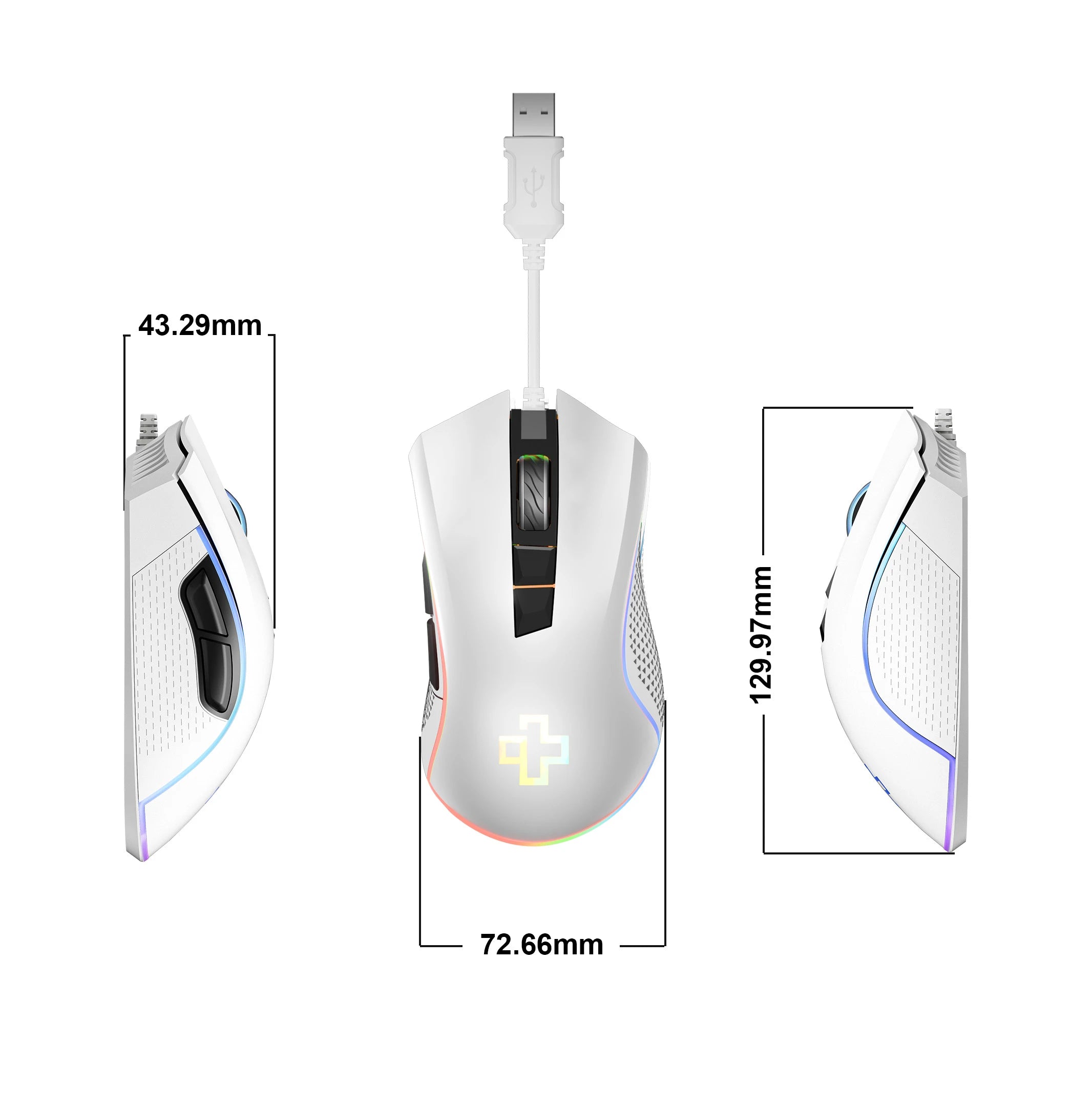 Mouse Gaming QwertyKey Forge Alb, RGB, 12.000 DPI, Software