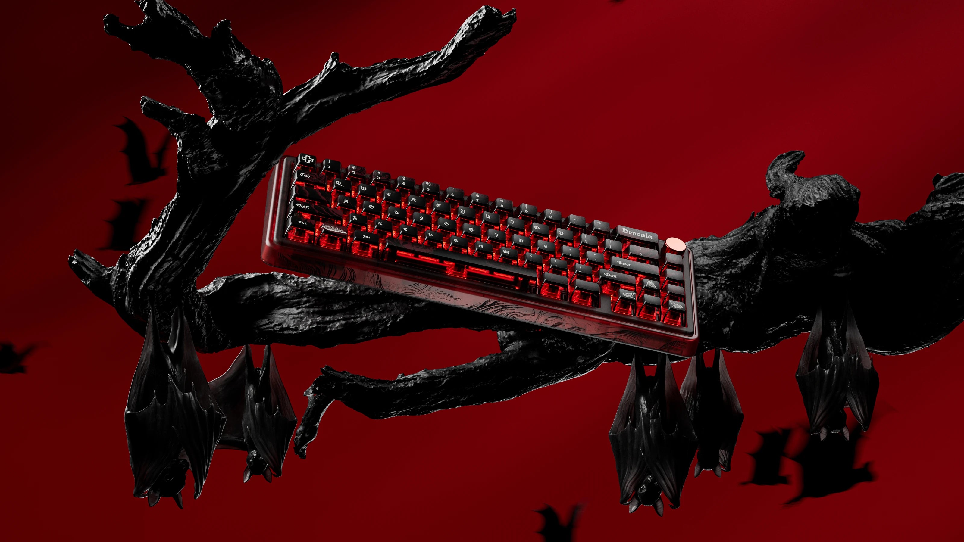 QwertyKey65 Pro Dracula Bluetooth Wireless VIA Hotswap RGB Tastatura Mecanica Gaming