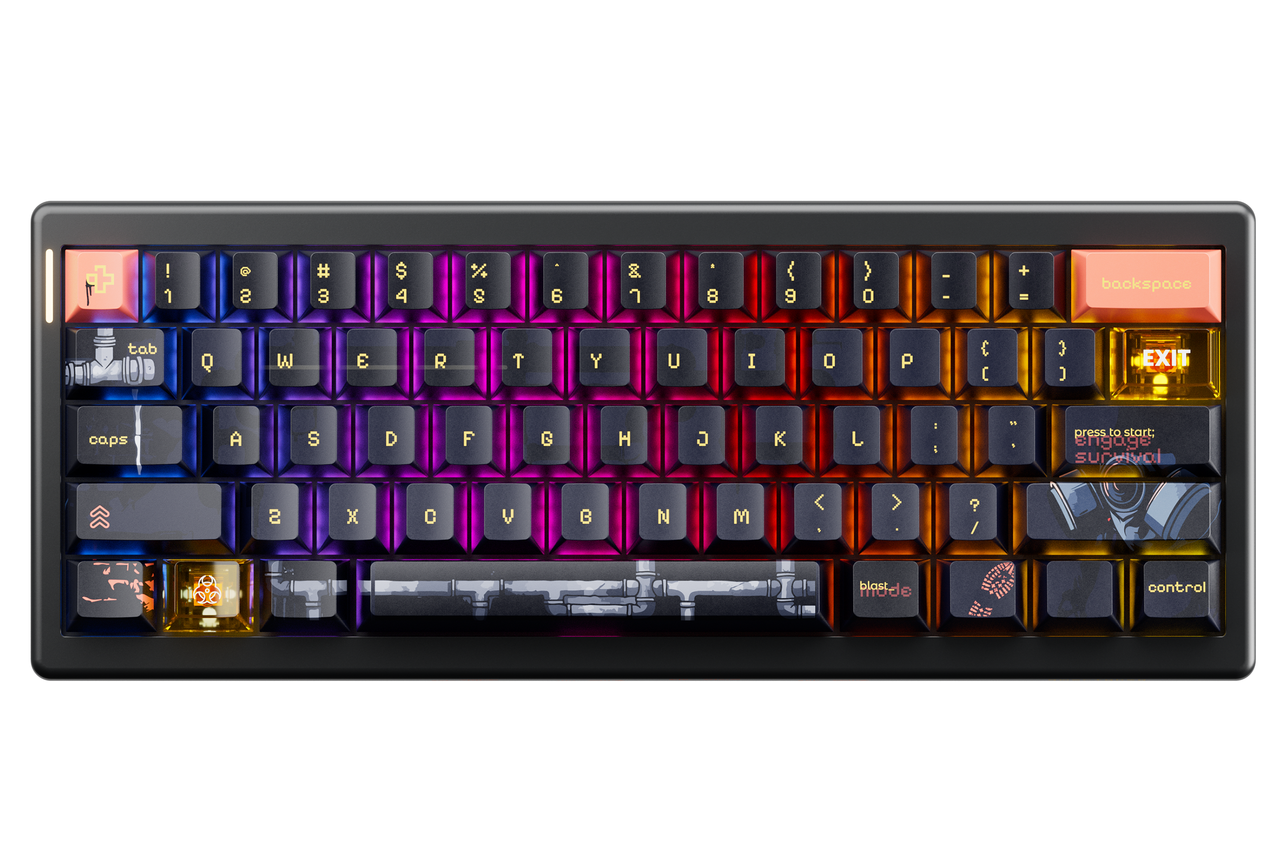 QwertyKey61 PRO Fallout Bluetooth Bezprzewodowa Hotswap RGB VIA Klawiatura Mechaniczna Gaming