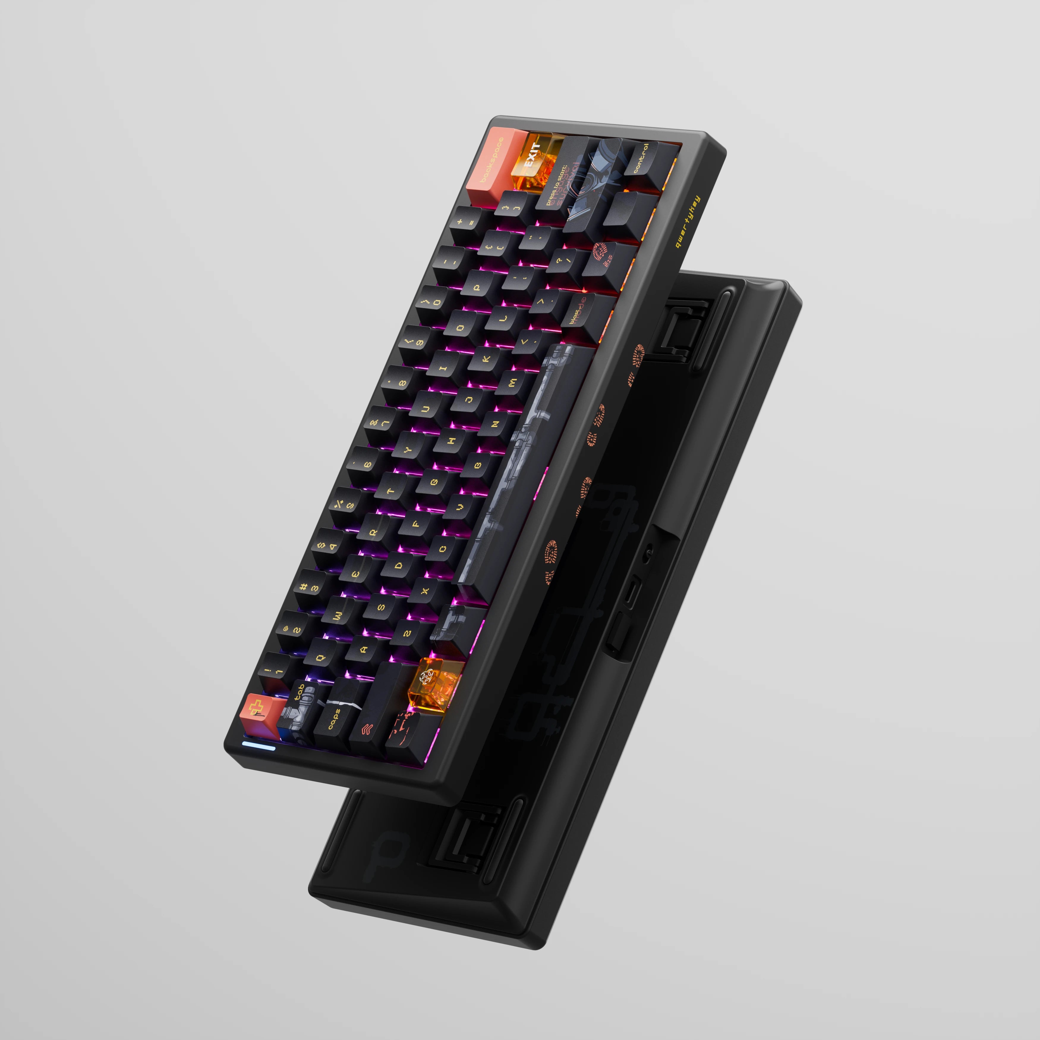 QwertyKey61 PRO Fallout Bluetooth Bezprzewodowa Hotswap RGB VIA Klawiatura Mechaniczna Gaming
