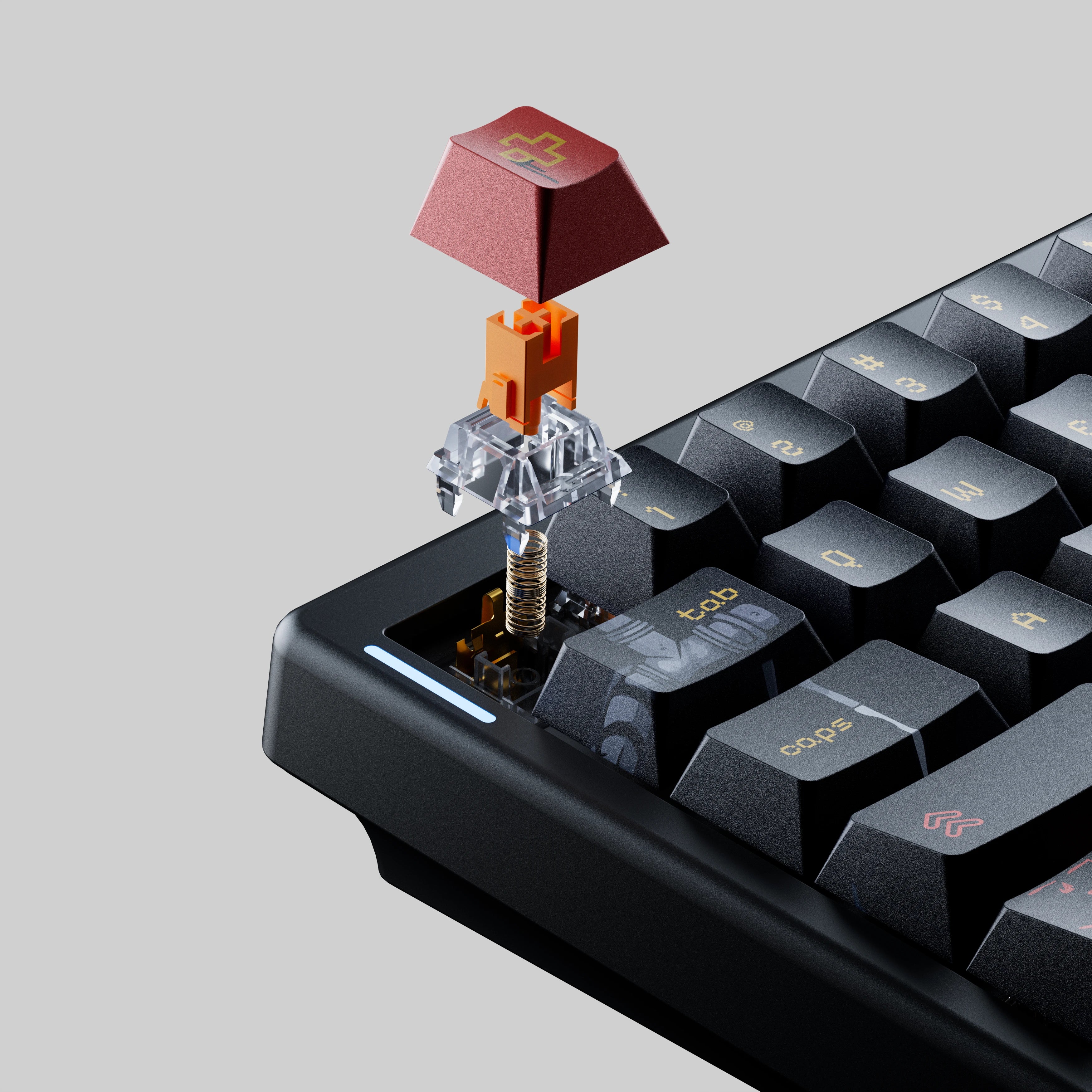 QwertyKey61 PRO Fallout Bluetooth Bezprzewodowa Hotswap RGB VIA Klawiatura Mechaniczna Gaming