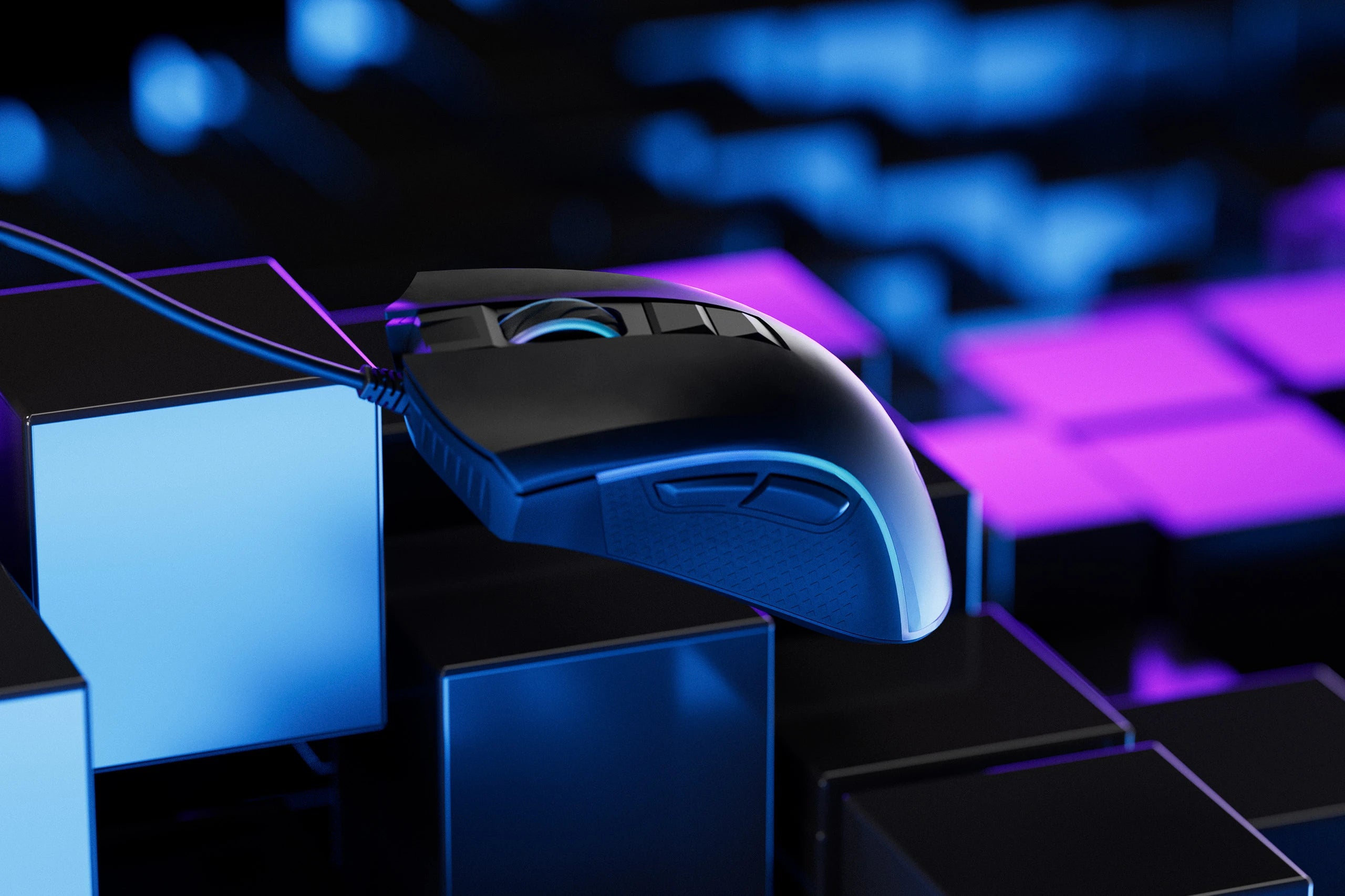 Mouse Gaming QwertyKey Forge Negru, RGB, 12.000 DPI, Software