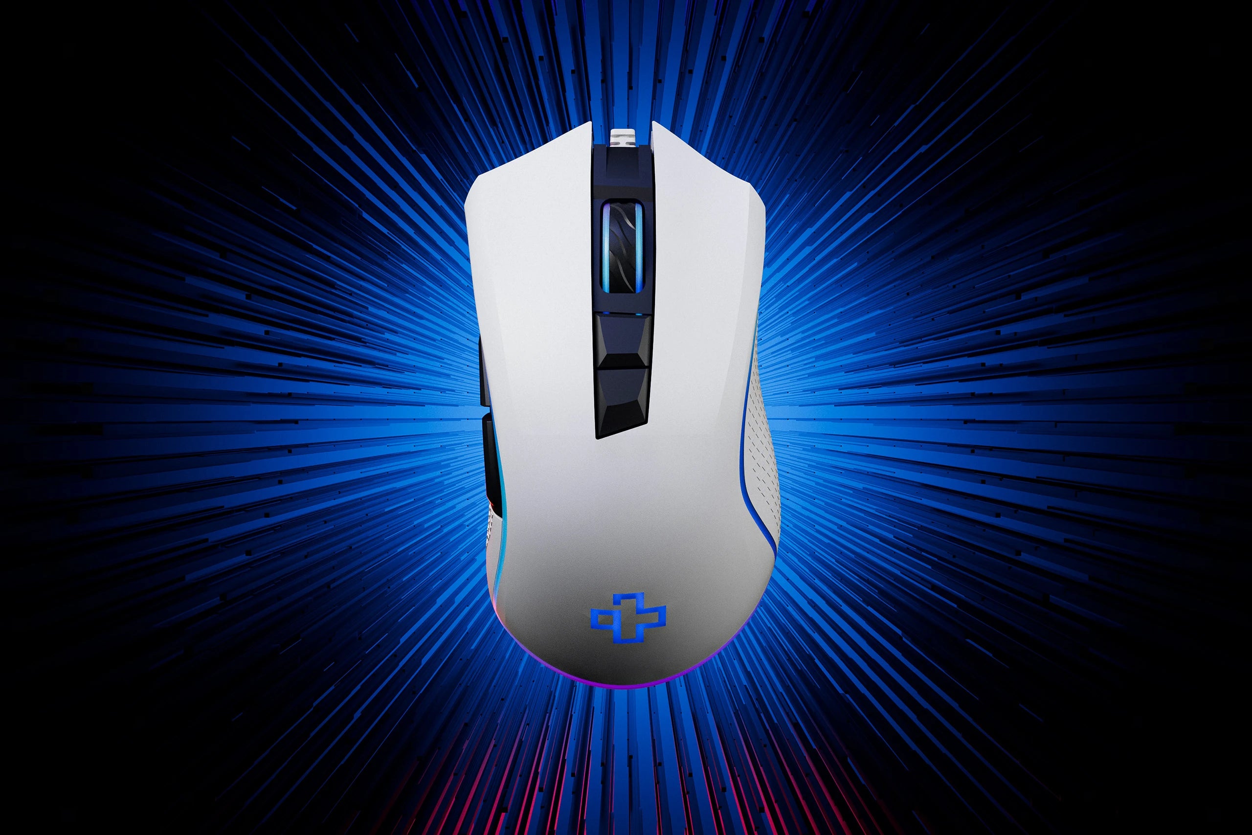 Mouse Gaming QwertyKey Forge Alb, RGB, 12.000 DPI, Software