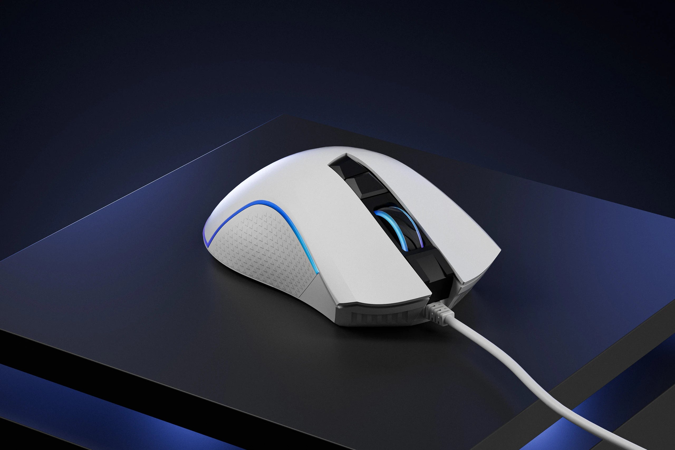 Mouse Gaming QwertyKey Forge Alb, RGB, 12.000 DPI, Software