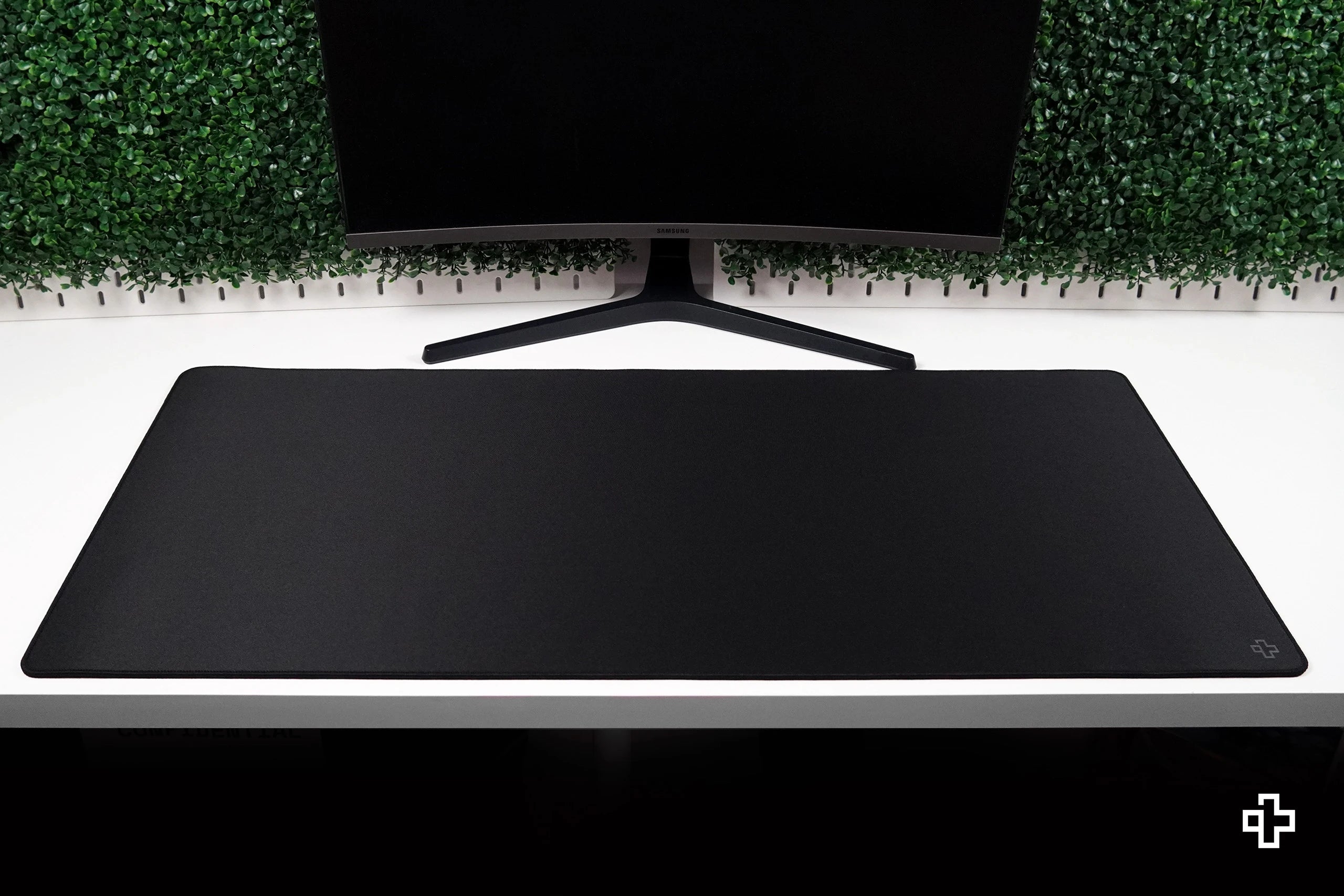 Deskmat Podkładka pod mysz QwertyKey Czarny Klasyczny Prosty 4mm brzegi obszyte