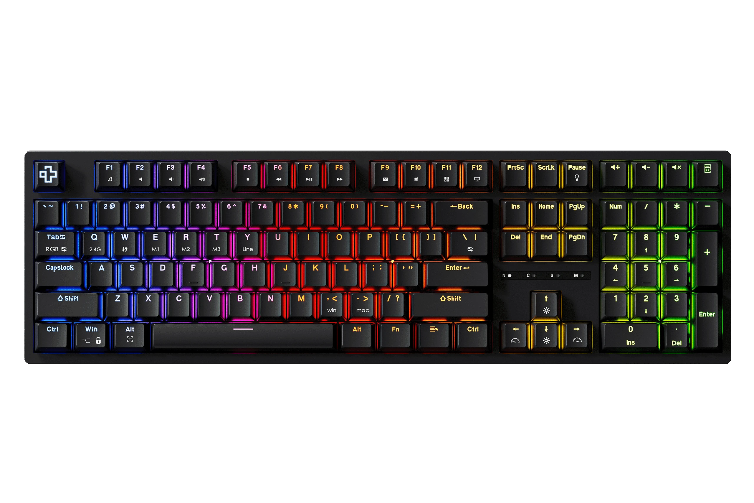 QwertyKey H100 Czarna Bezprzewodowa Bluetooth Hotswap RGB Mechaniczna Klawiatura Gamingowa