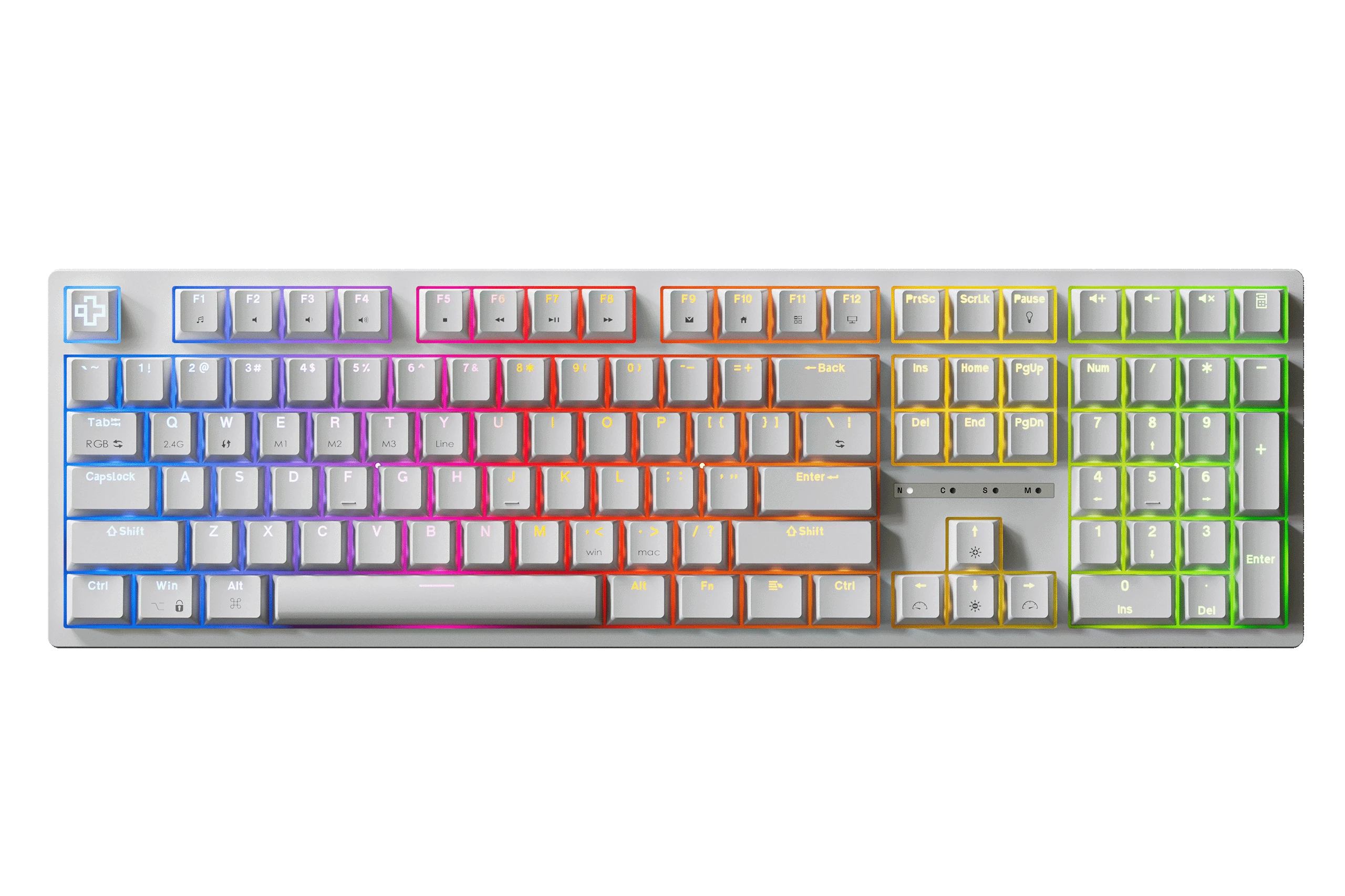 QwertyKey H100 Biała Bezprzewodowa Bluetooth Hotswap RGB Mechaniczna Klawiatura Gamingowa