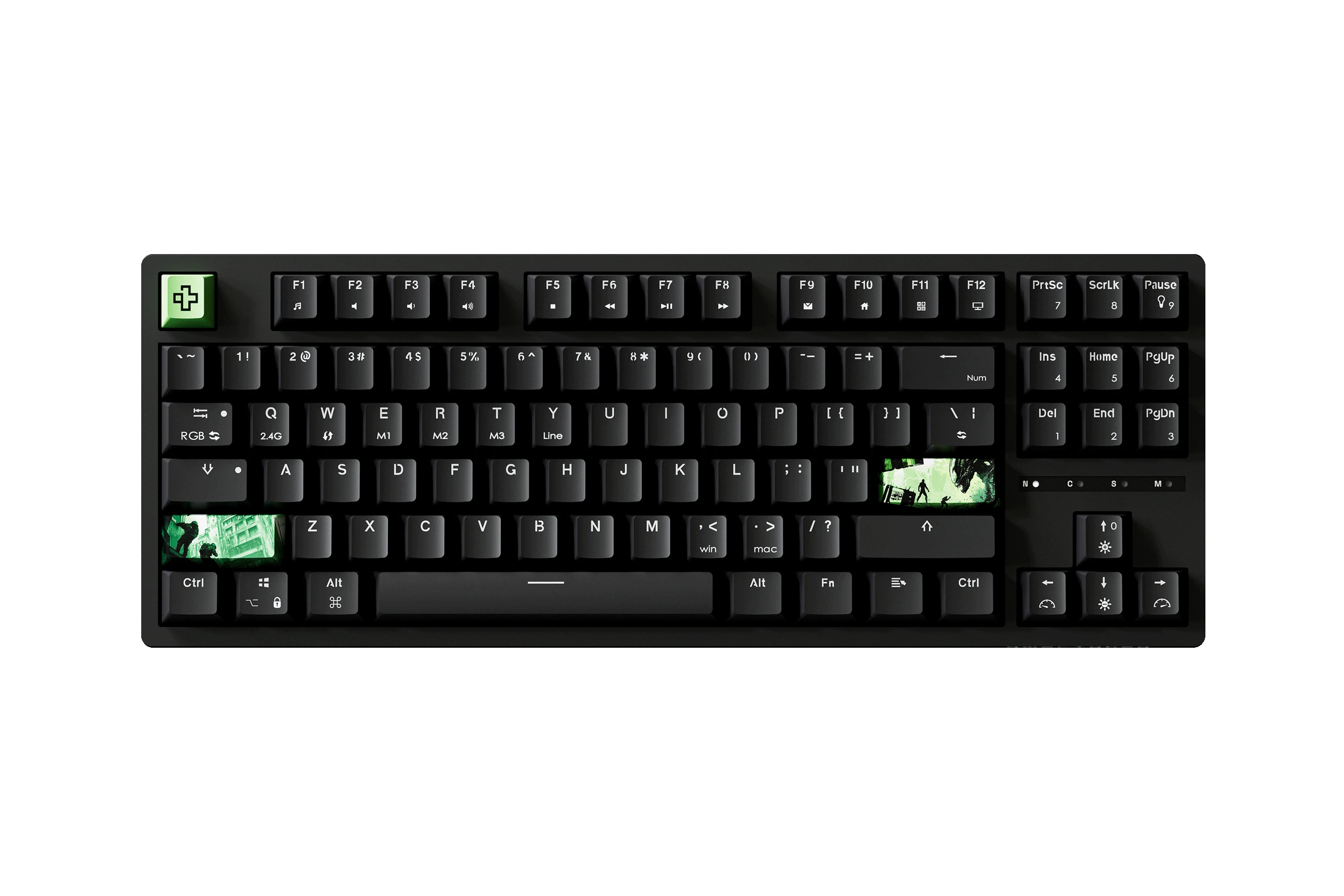 QwertyKey H87 Neagra Bluetooth Bezprzewodowa Hotswap RGB Klawiatura Mechaniczna Gaming