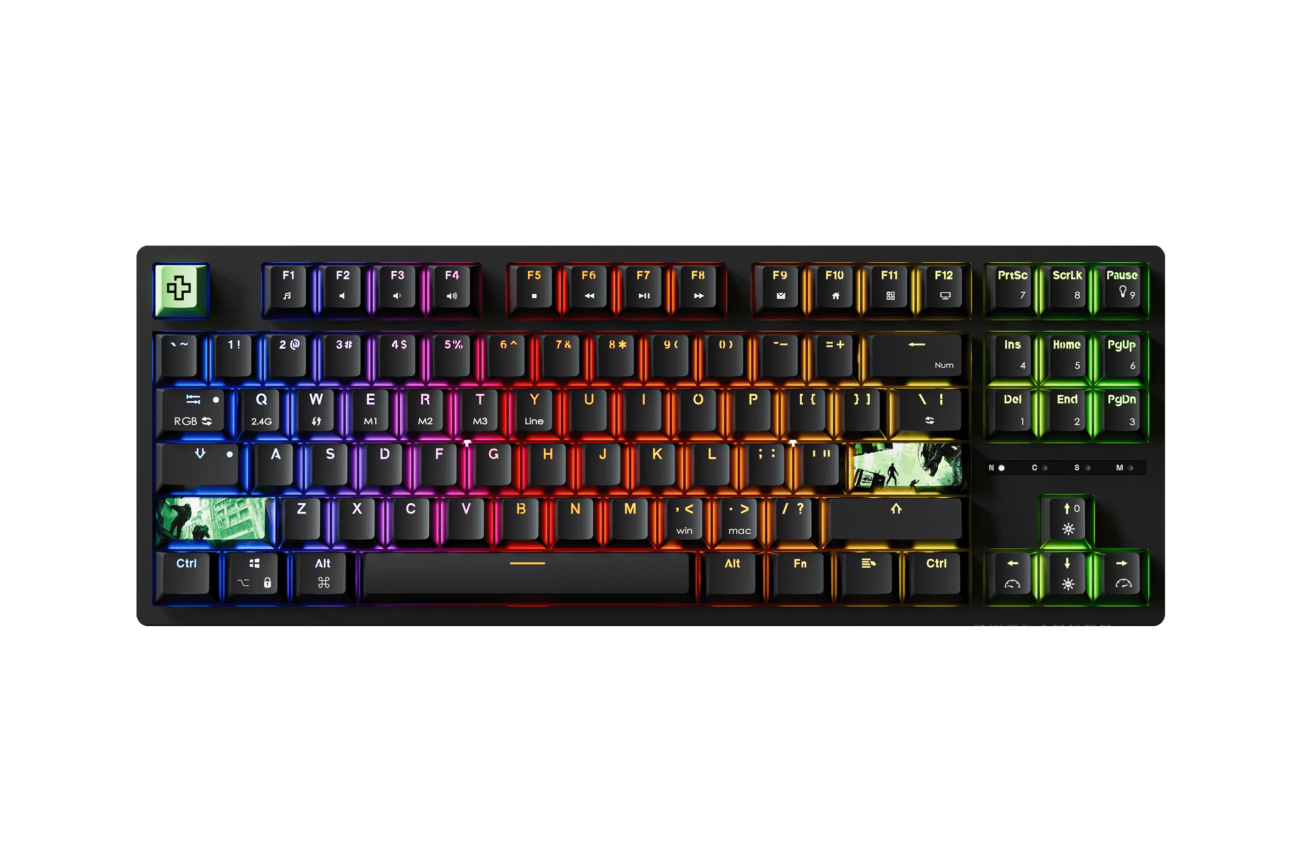 QwertyKey H87 Neagra Bluetooth Bezprzewodowa Hotswap RGB Klawiatura Mechaniczna Gaming