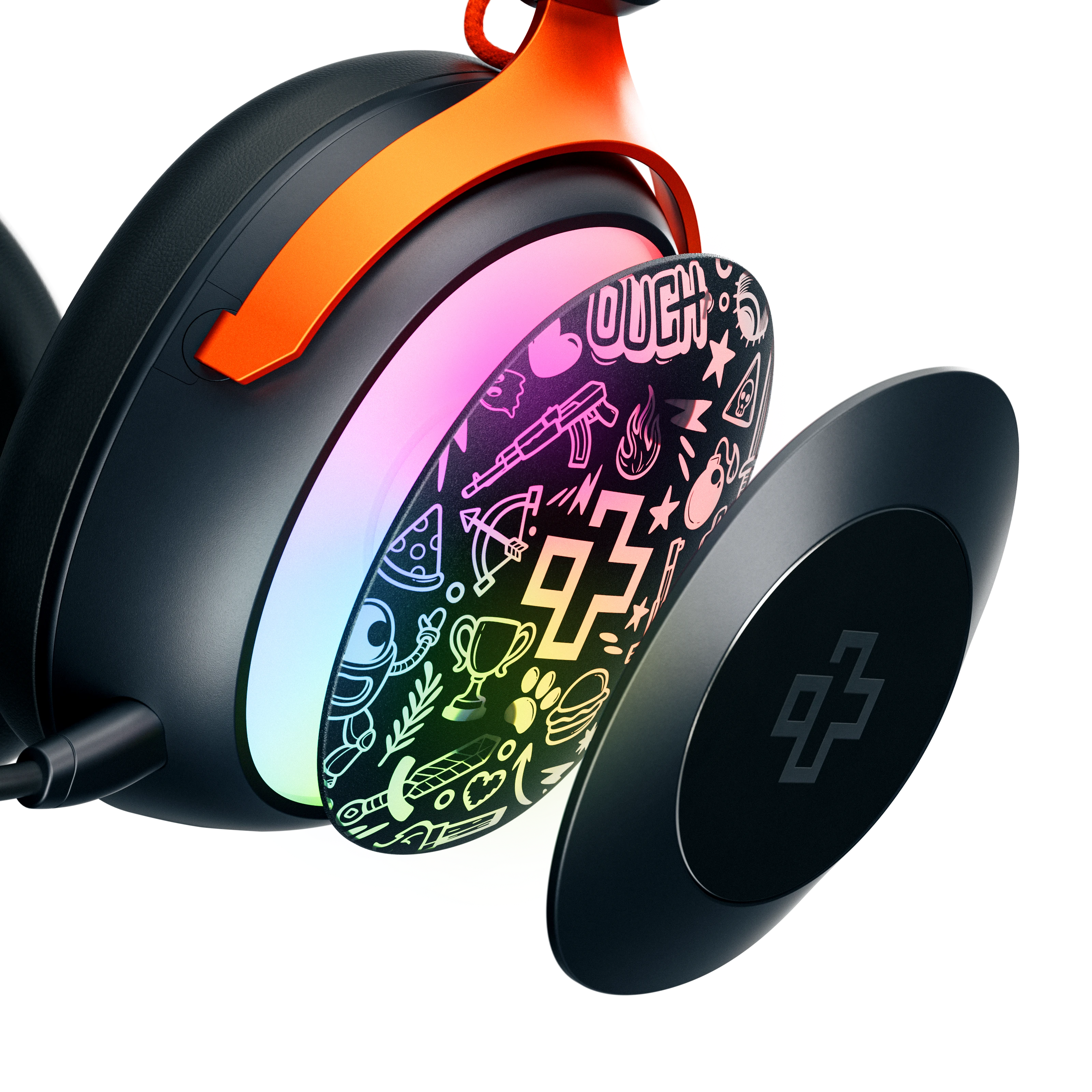 Casti gaming wireless QwertyKey Pulse, Trio Mode, RGB, Software, Microfon cu functie de Noise Canceling cu AI