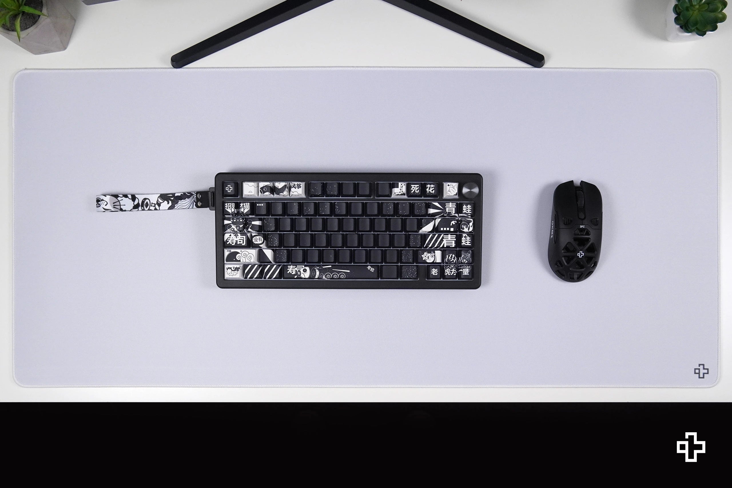 Deskmat Mousepad QwertyKey Alb Clasic Simplu 4mm margini cusute