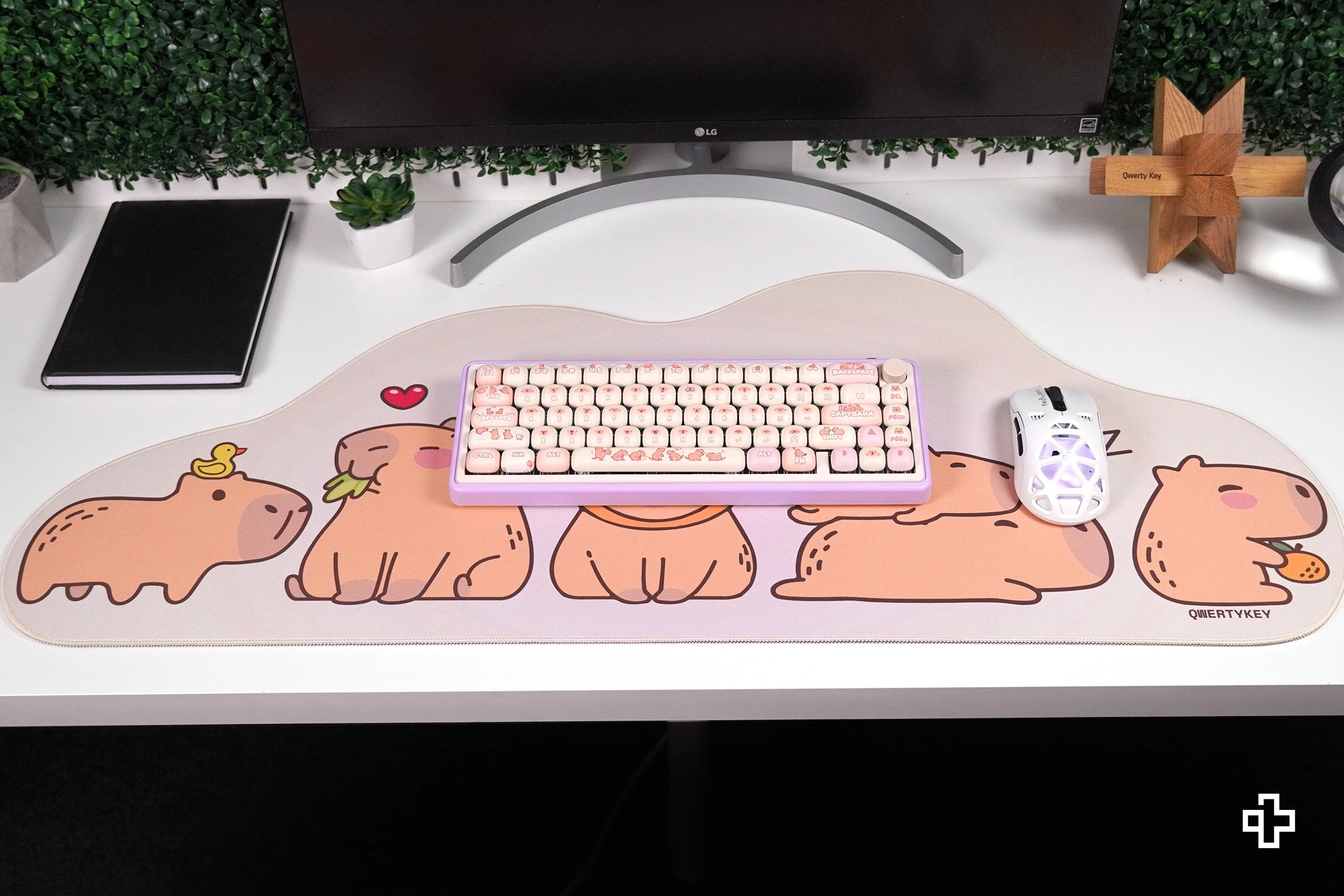 Deskmat Mousepad QwertyKey Capybara 4mm margini cusute