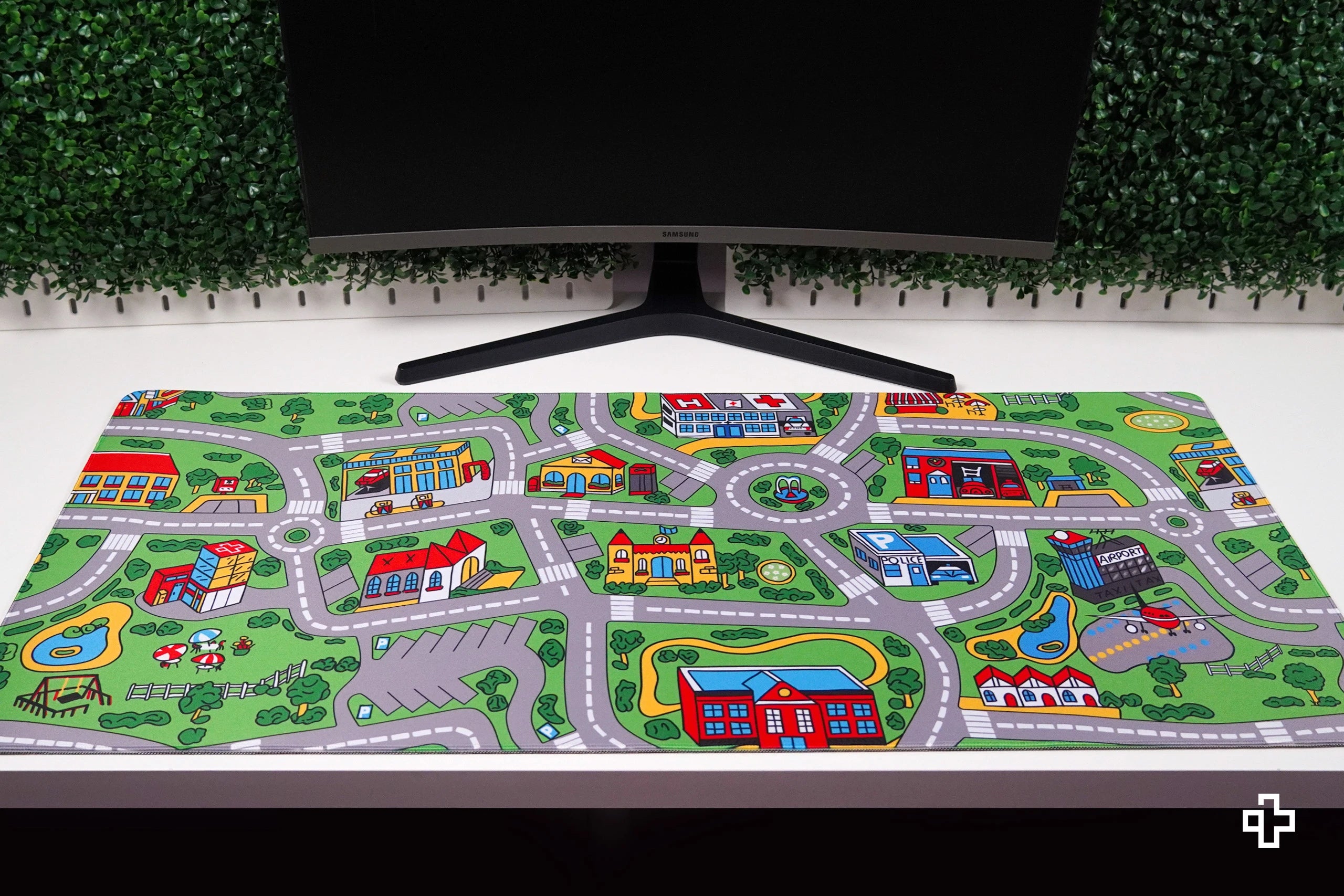 Deskmat Mousepad QwertyKey Nostalgia Zajęte Miasto 4mm marginesy obszyte