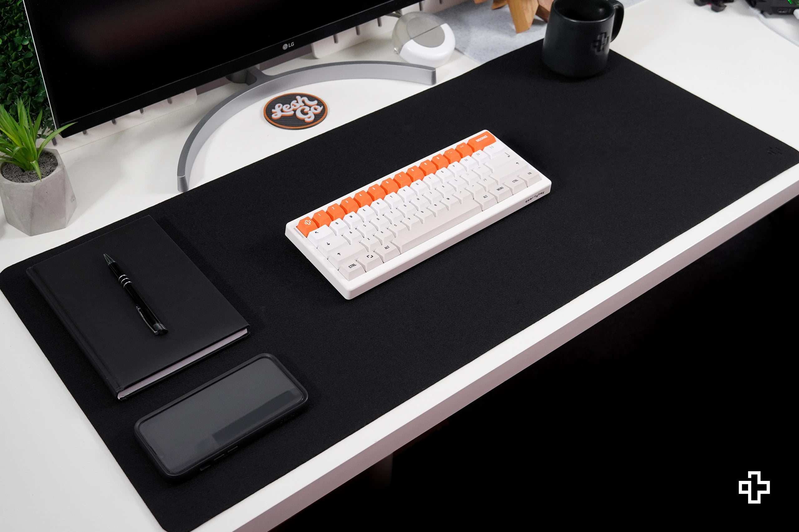 Office Desk Pad Mousepad QwertyKey Felt Negru