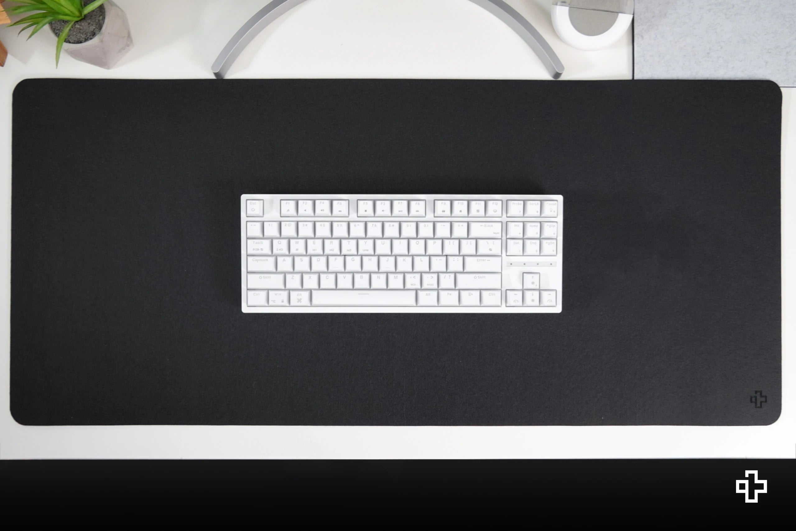 Office Desk Pad Mousepad QwertyKey Felt Negru