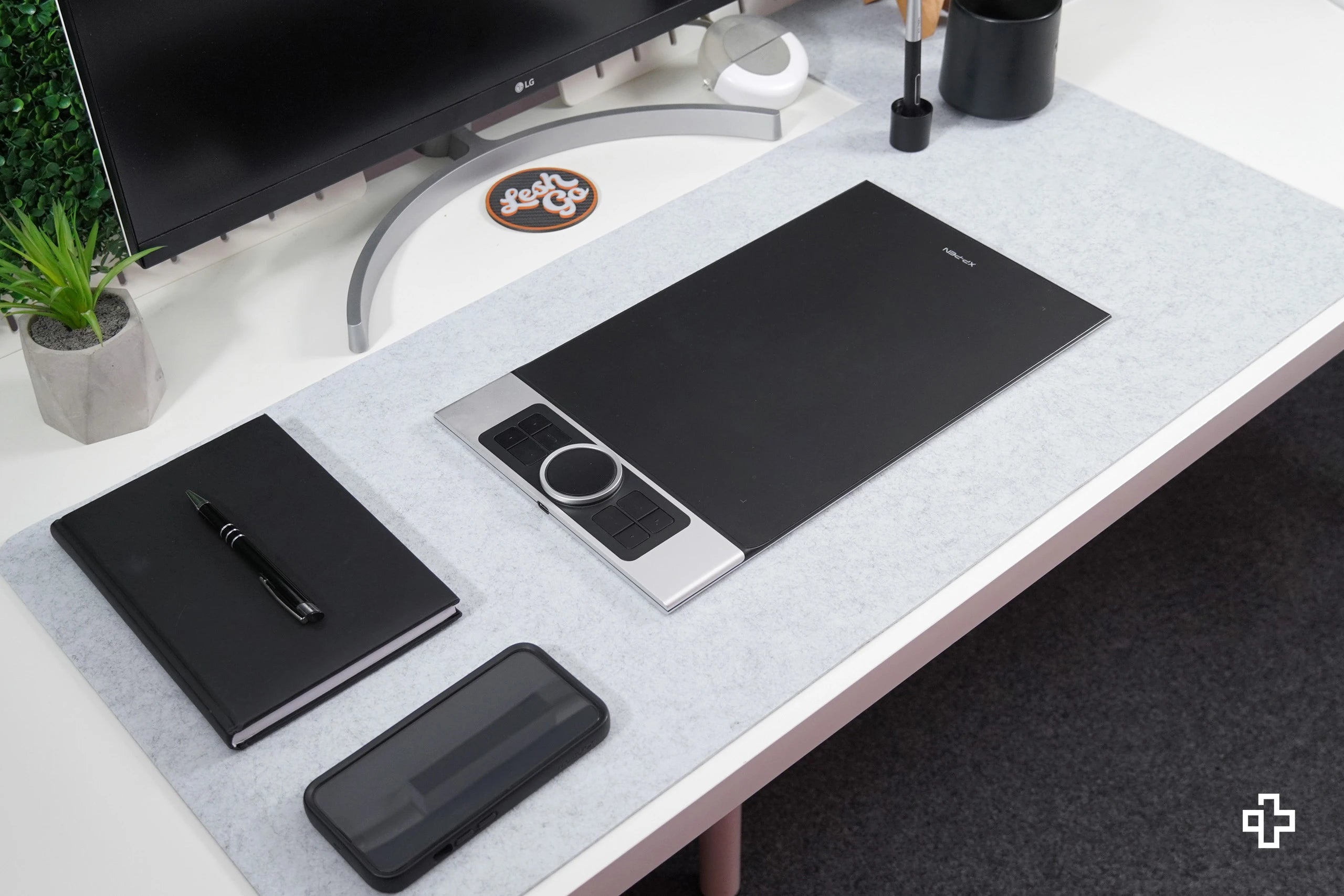 Office Desk Pad Mousepad QwertyKey Felt Gri