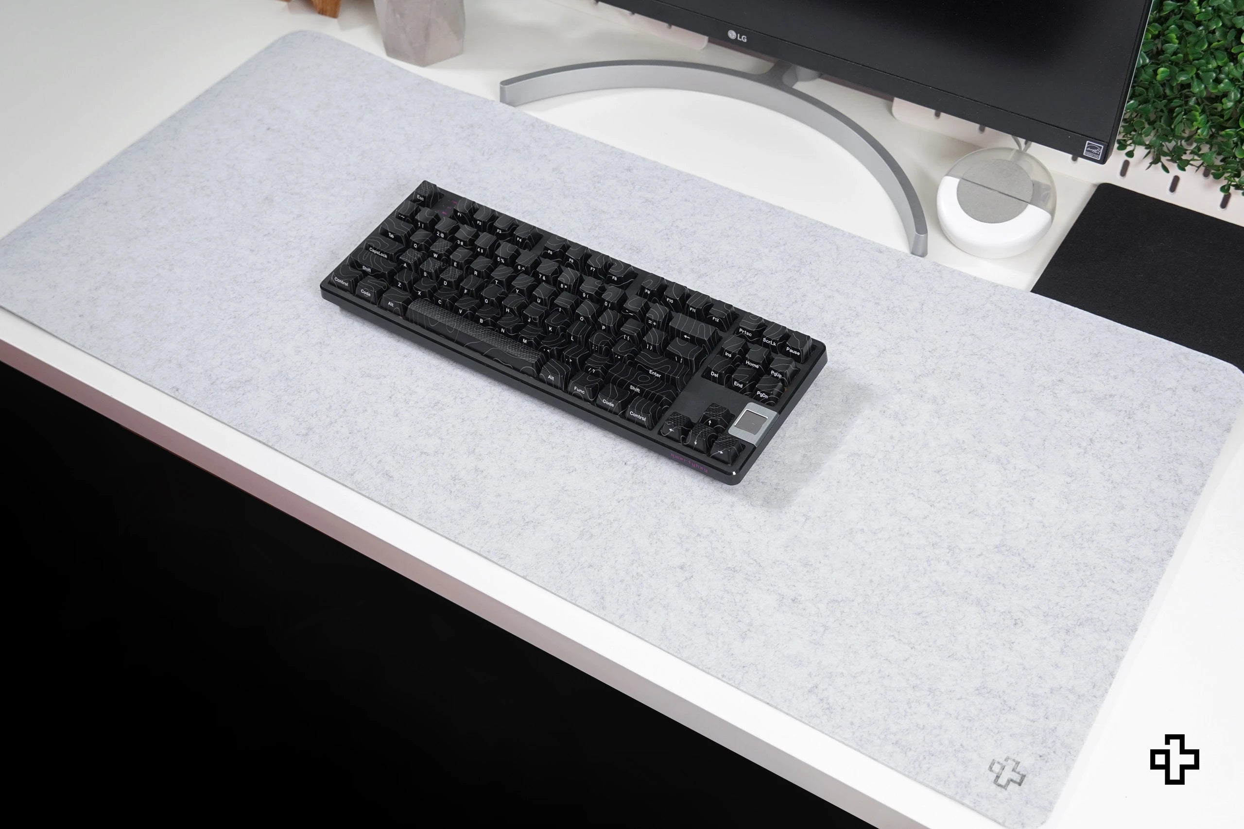 Office Desk Pad Mousepad QwertyKey Felt Gri