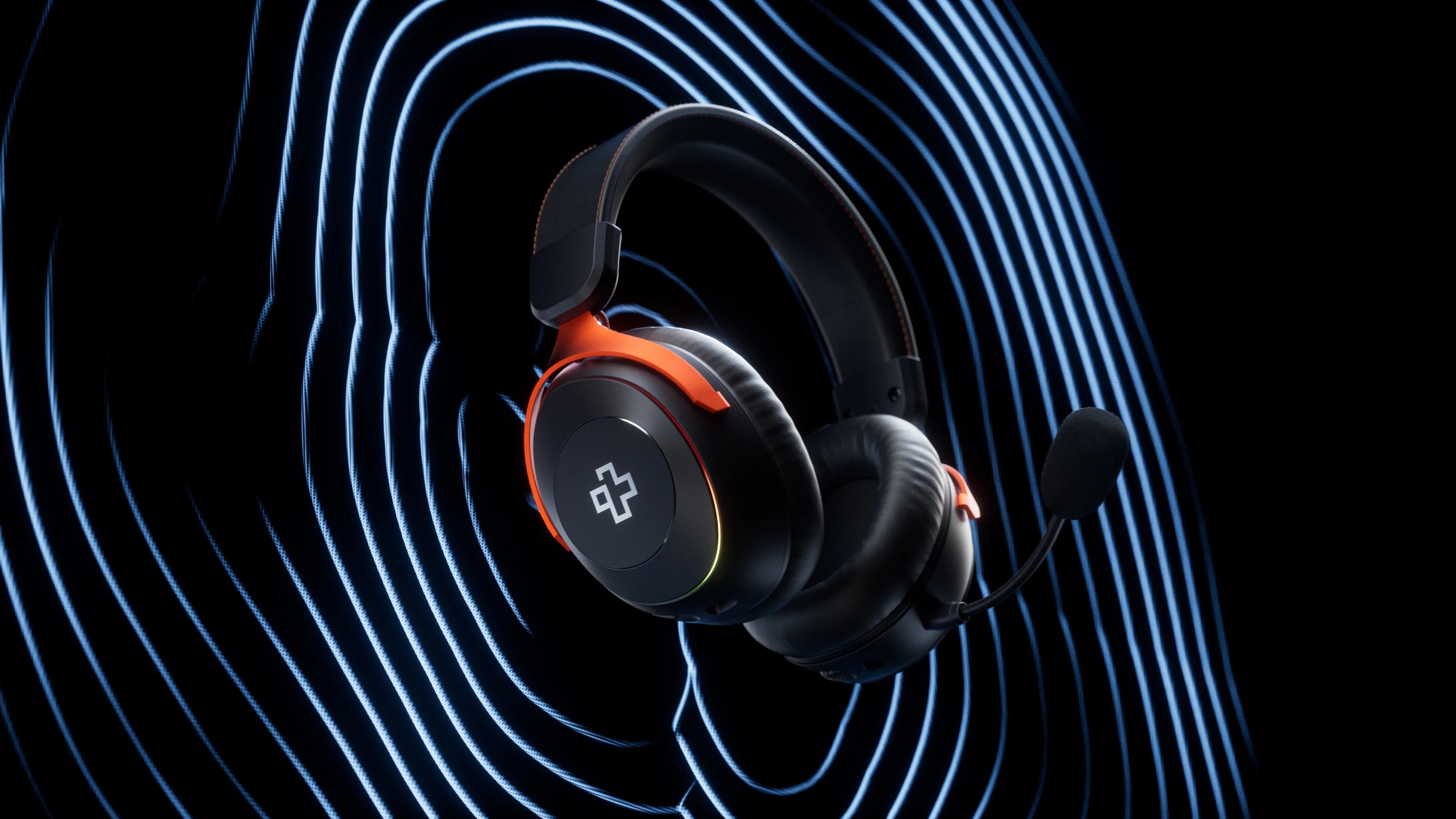 Casti gaming wireless QwertyKey Pulse, Trio Mode, RGB, Software, Microfon cu functie de Noise Canceling cu AI