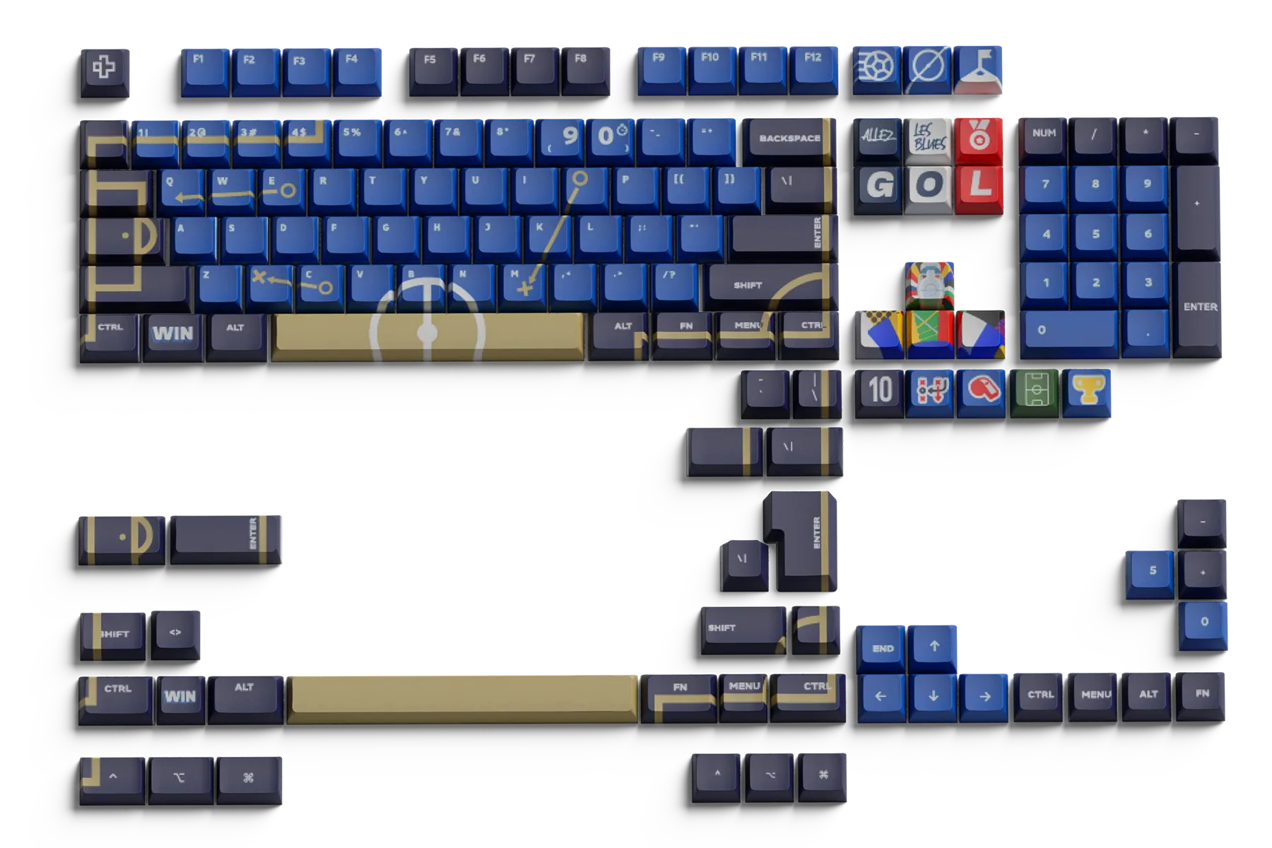Set taste QwertyKey Euro 2024 Franta Profil XDA Material PBT