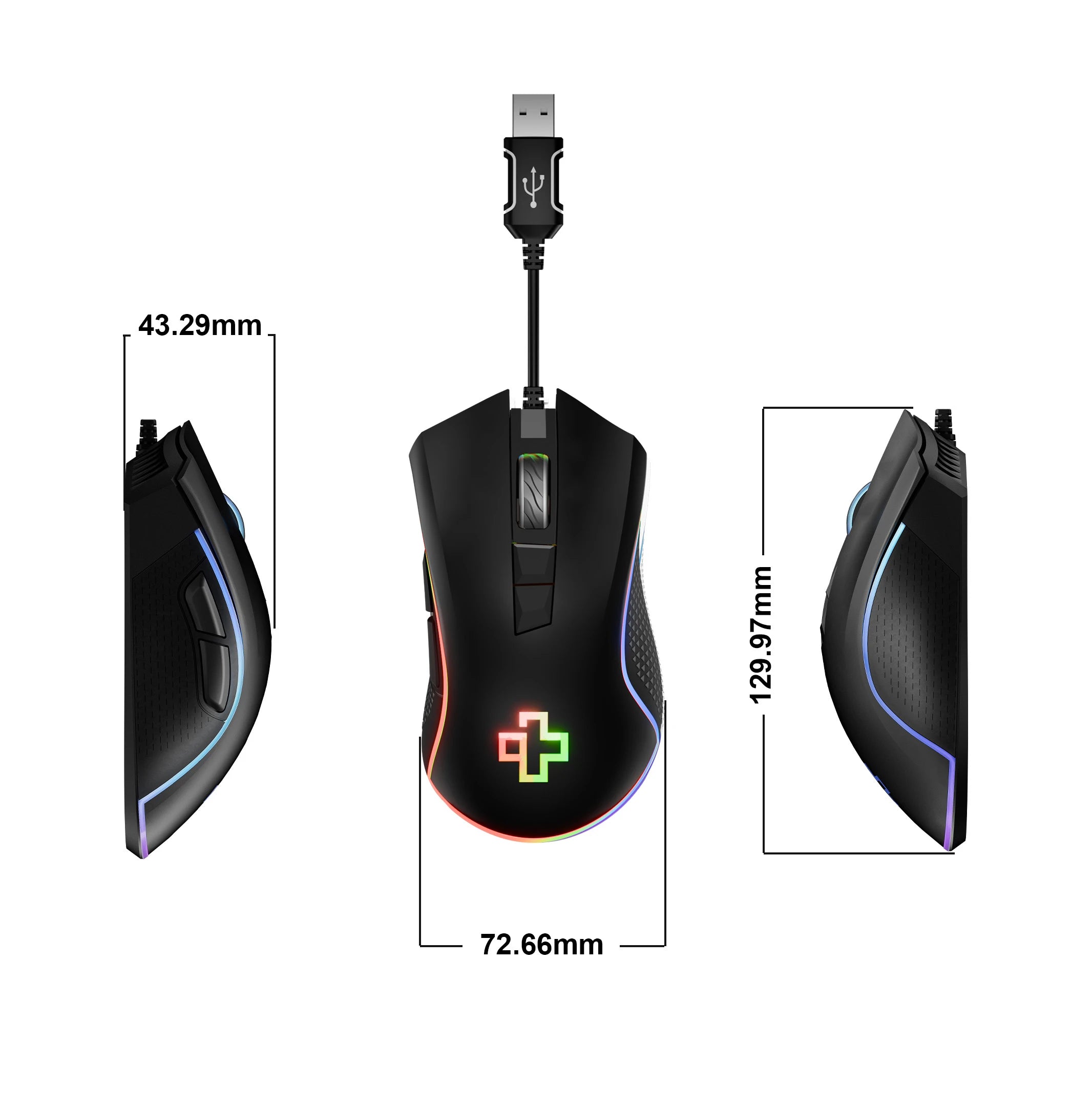 Mouse Gaming QwertyKey Forge Negru, RGB, 12.000 DPI, Software