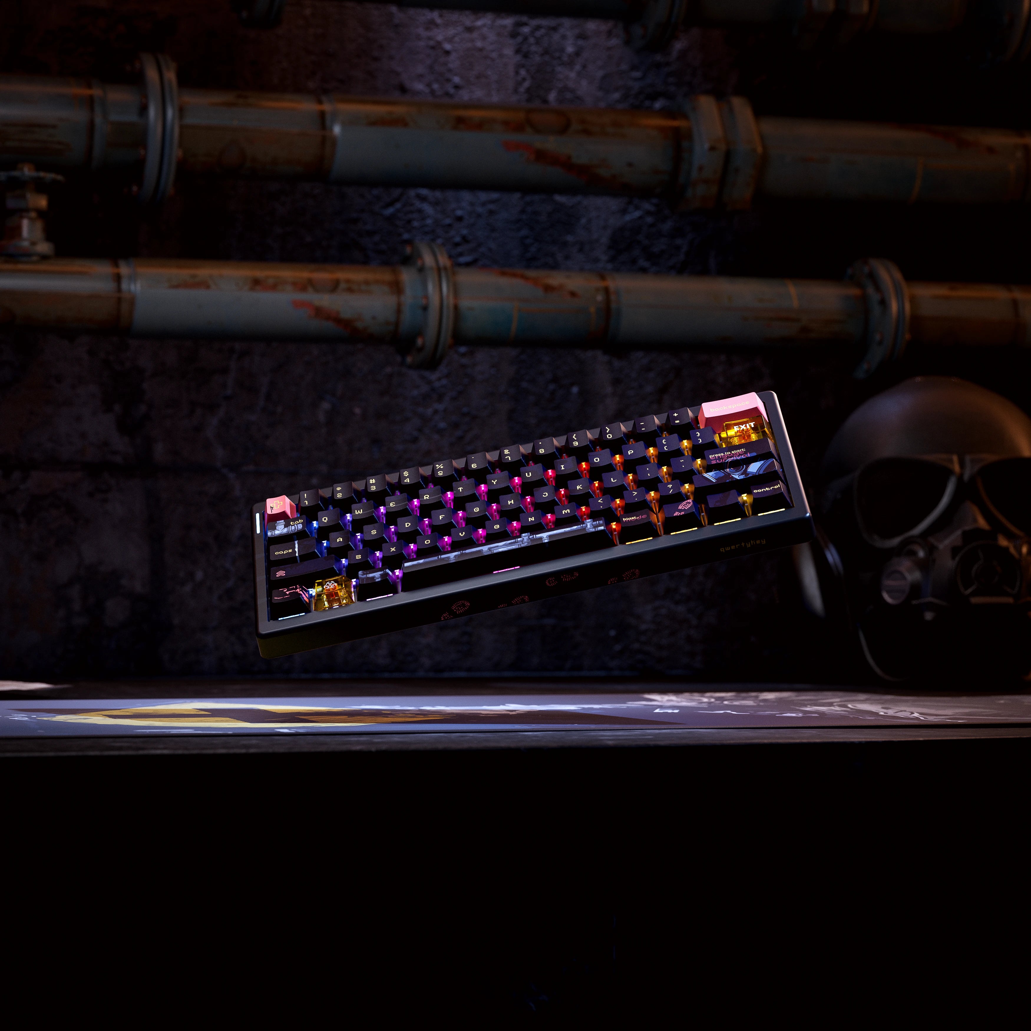 QwertyKey61 PRO Fallout Bluetooth Bezprzewodowa Hotswap RGB VIA Klawiatura Mechaniczna Gaming