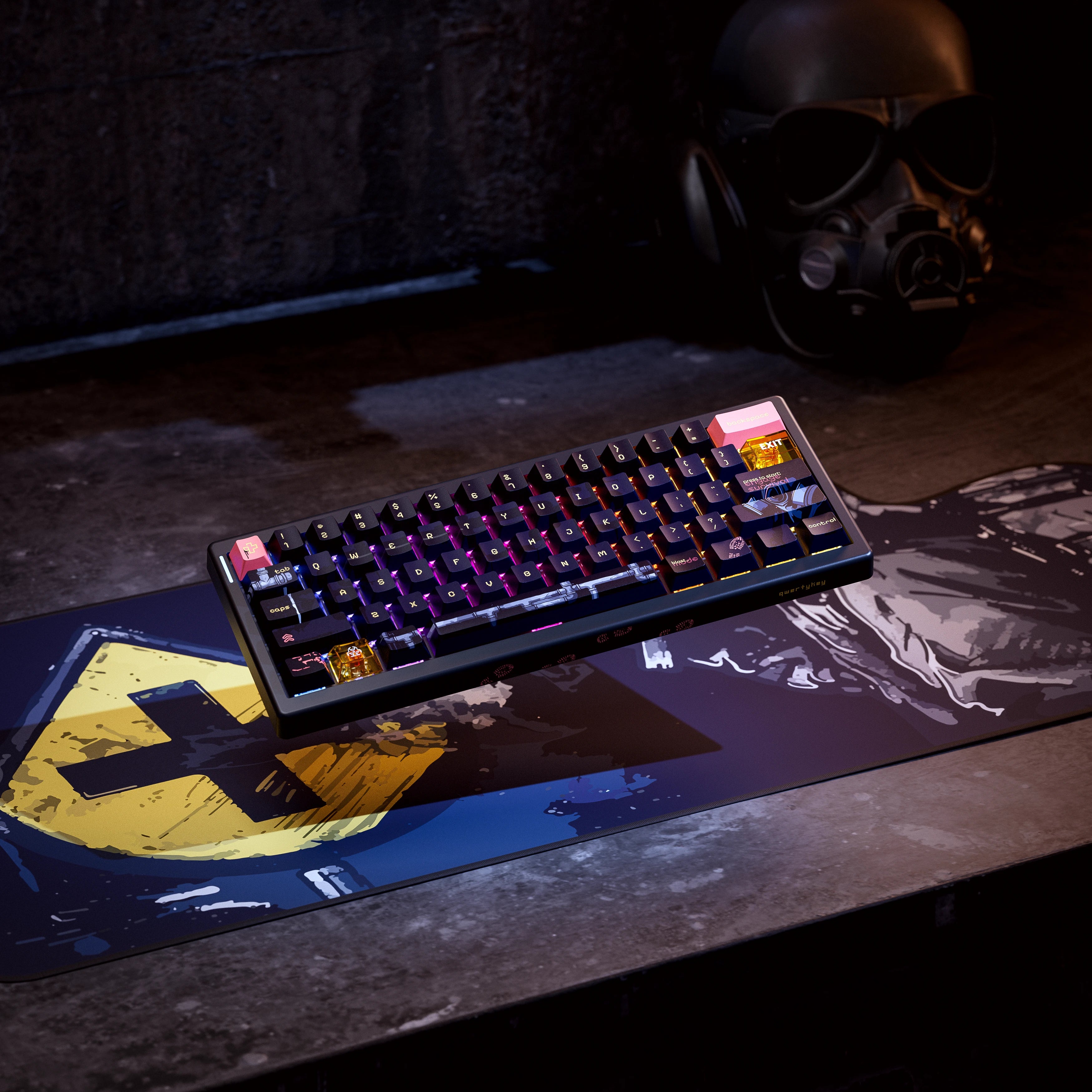 QwertyKey61 PRO Fallout Bluetooth Bezprzewodowa Hotswap RGB VIA Klawiatura Mechaniczna Gaming