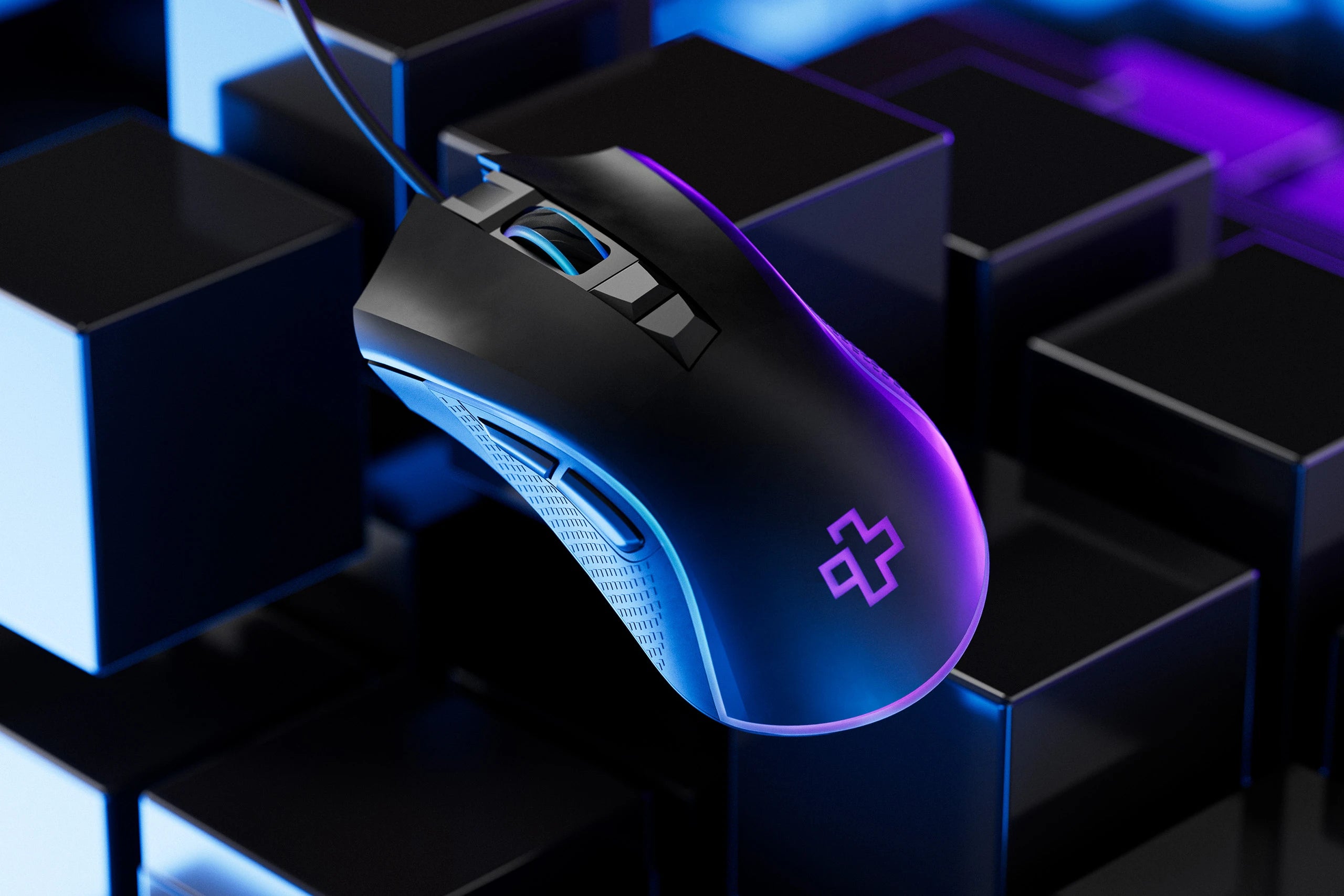Mouse Gaming QwertyKey Forge Negru, RGB, 12.000 DPI, Software