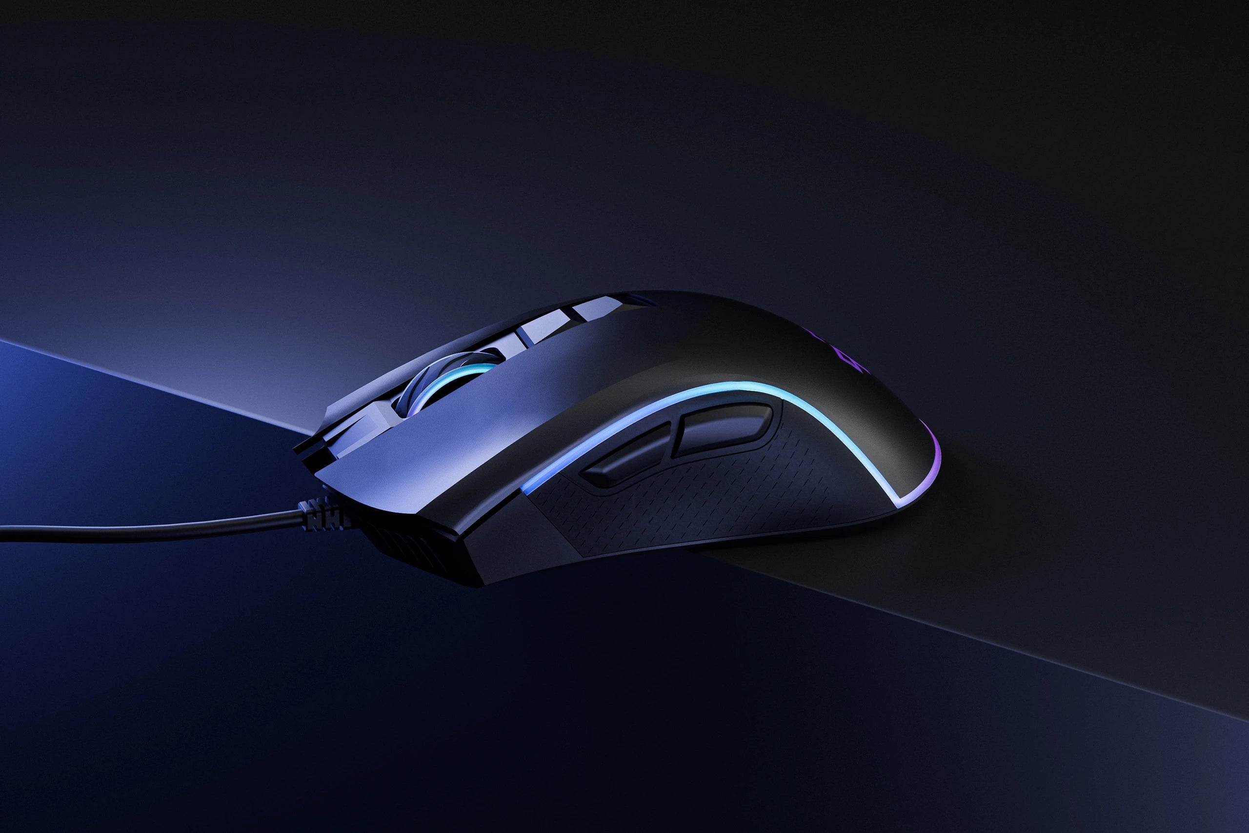 Mouse Gaming QwertyKey Forge Negru, RGB, 12.000 DPI, Software
