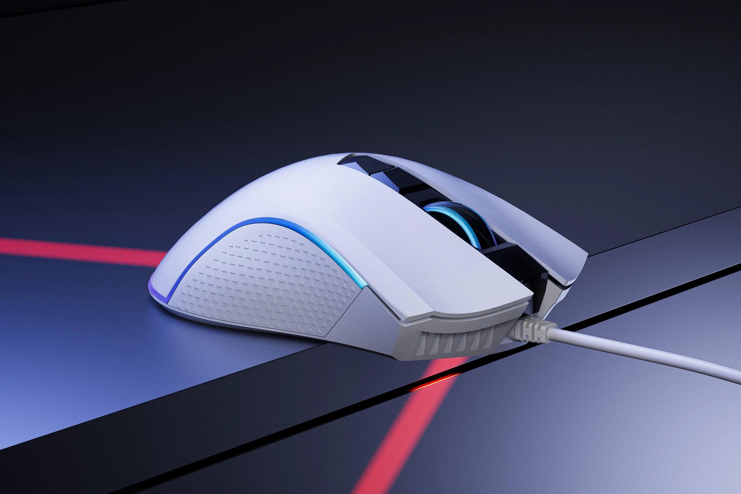 Mouse Gaming QwertyKey Forge Alb, RGB, 12.000 DPI, Software