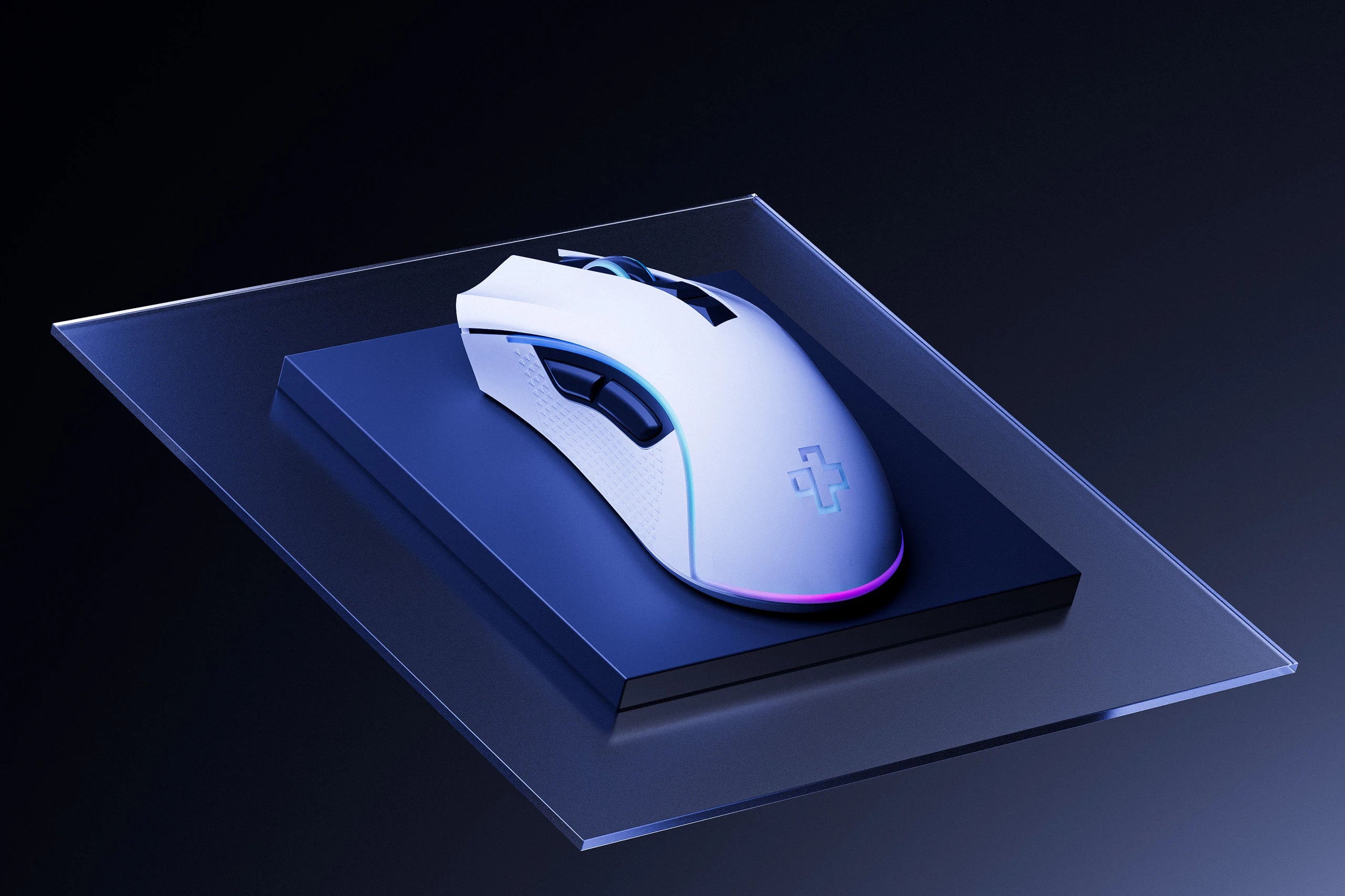 Mouse Gaming QwertyKey Forge Alb, RGB, 12.000 DPI, Software