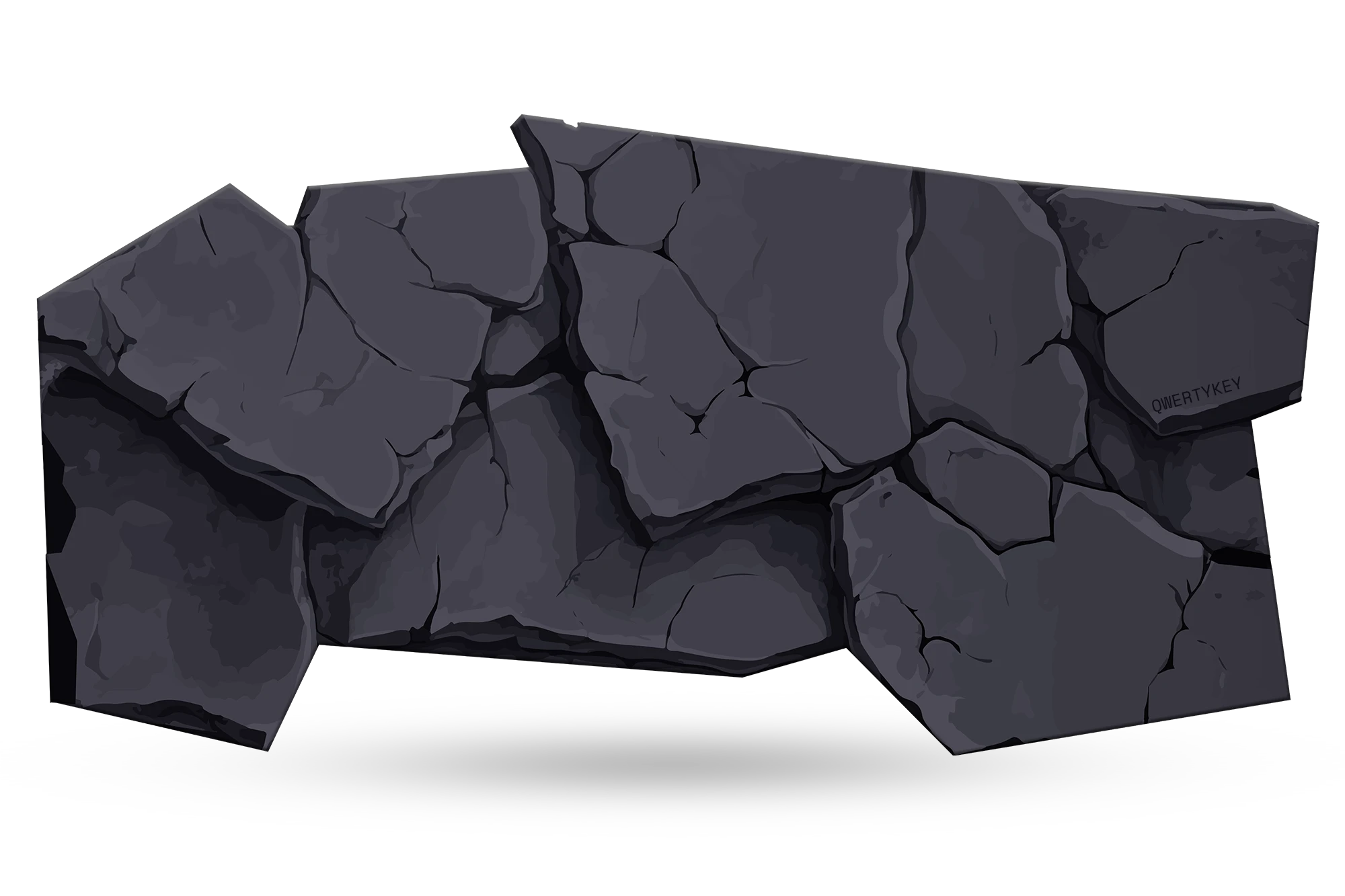 Deskmat Mousepad QwertyKey Stone 4mm obszyte krawędzie