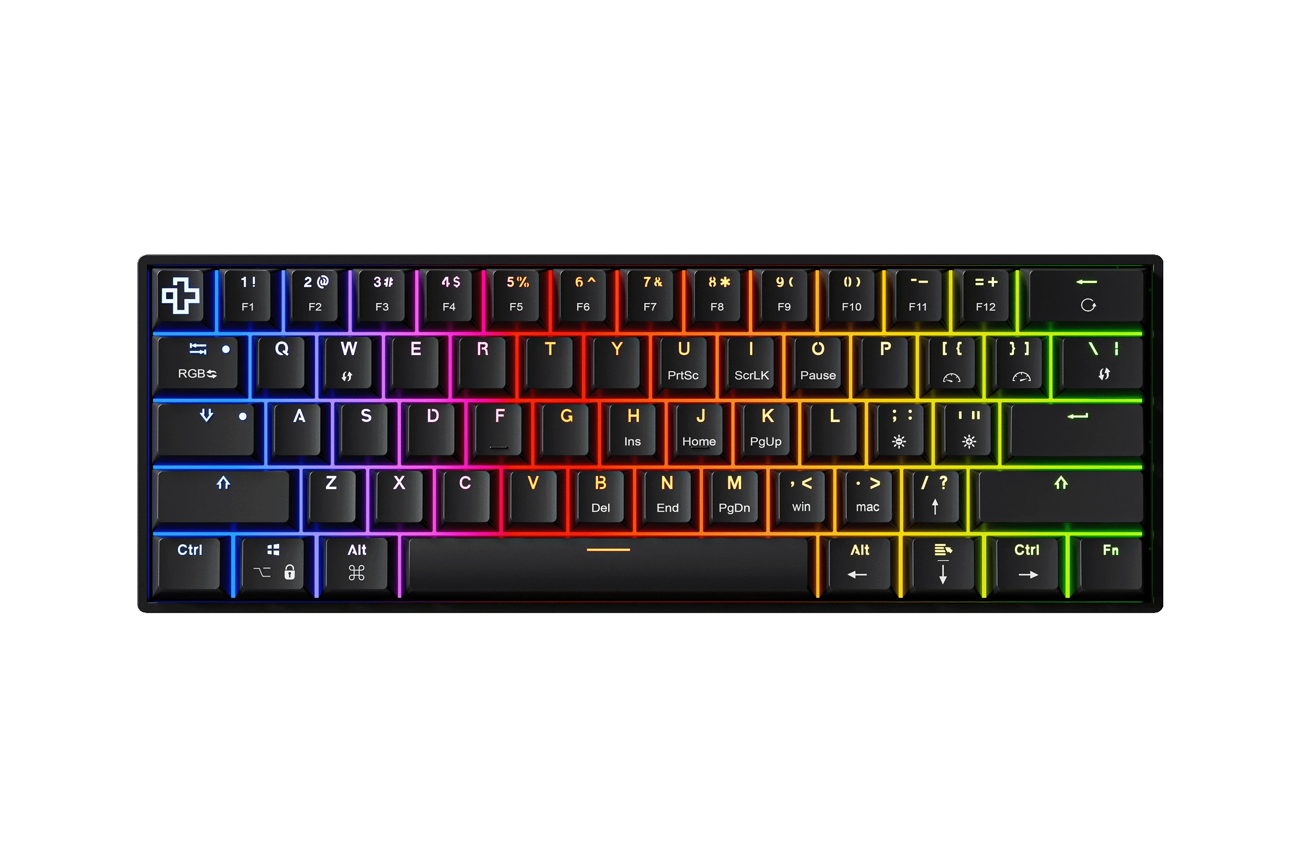 QwertyKey H61 Split Neagra Hotswap RGB Klawiatura Mechaniczna Gaming