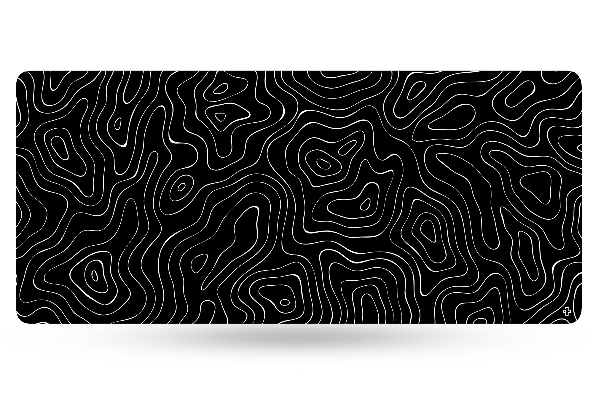 Deskmat Podkładka pod mysz QwertyKey Topograficzny Czarny 4mm obszyte krawędzie