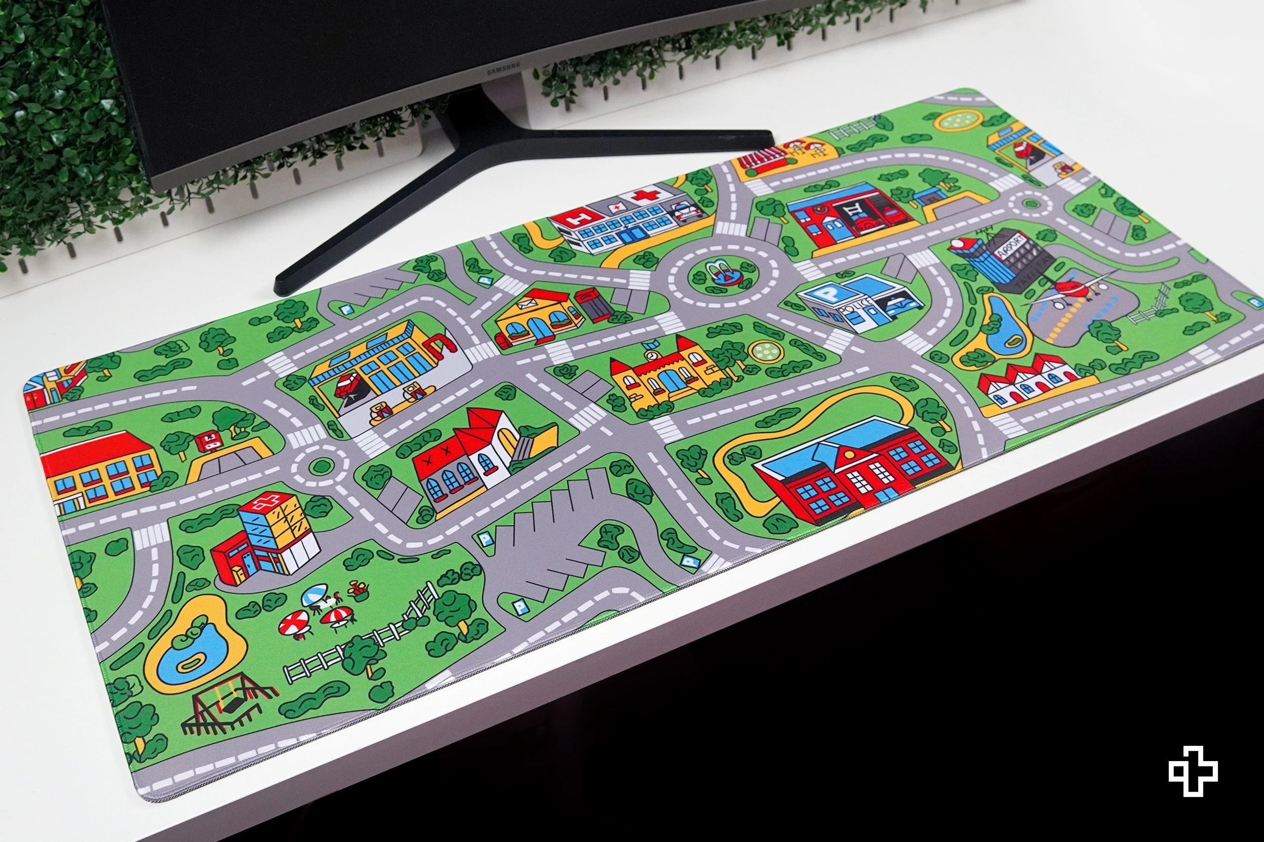 Deskmat Mousepad QwertyKey Nostalgia Zajęte Miasto 4mm marginesy obszyte