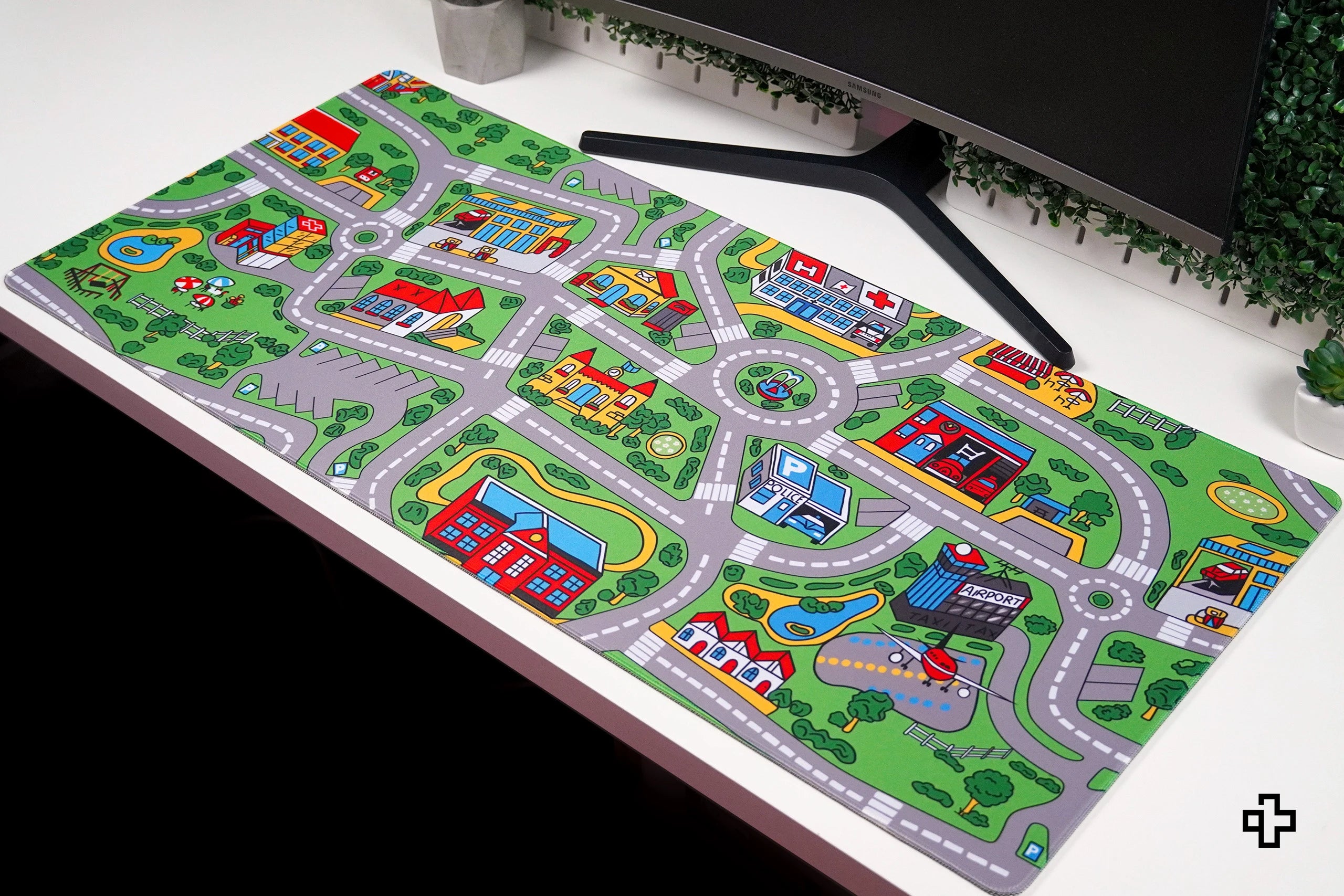 Deskmat Mousepad QwertyKey Nostalgia Zajęte Miasto 4mm marginesy obszyte