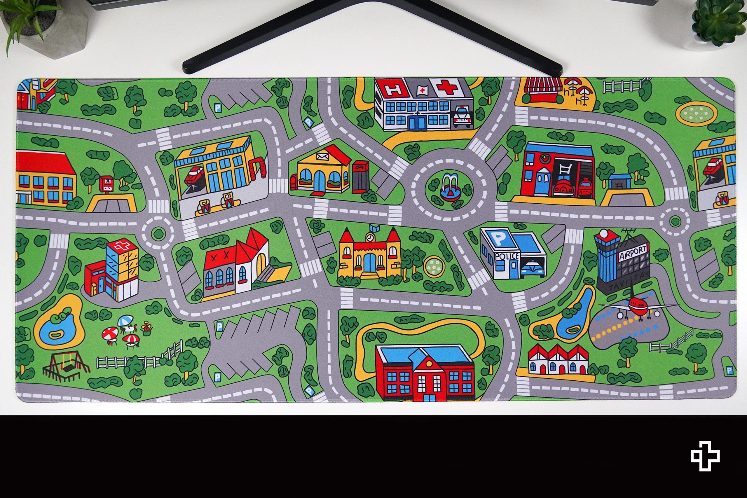 Deskmat Mousepad QwertyKey Nostalgia Zajęte Miasto 4mm marginesy obszyte