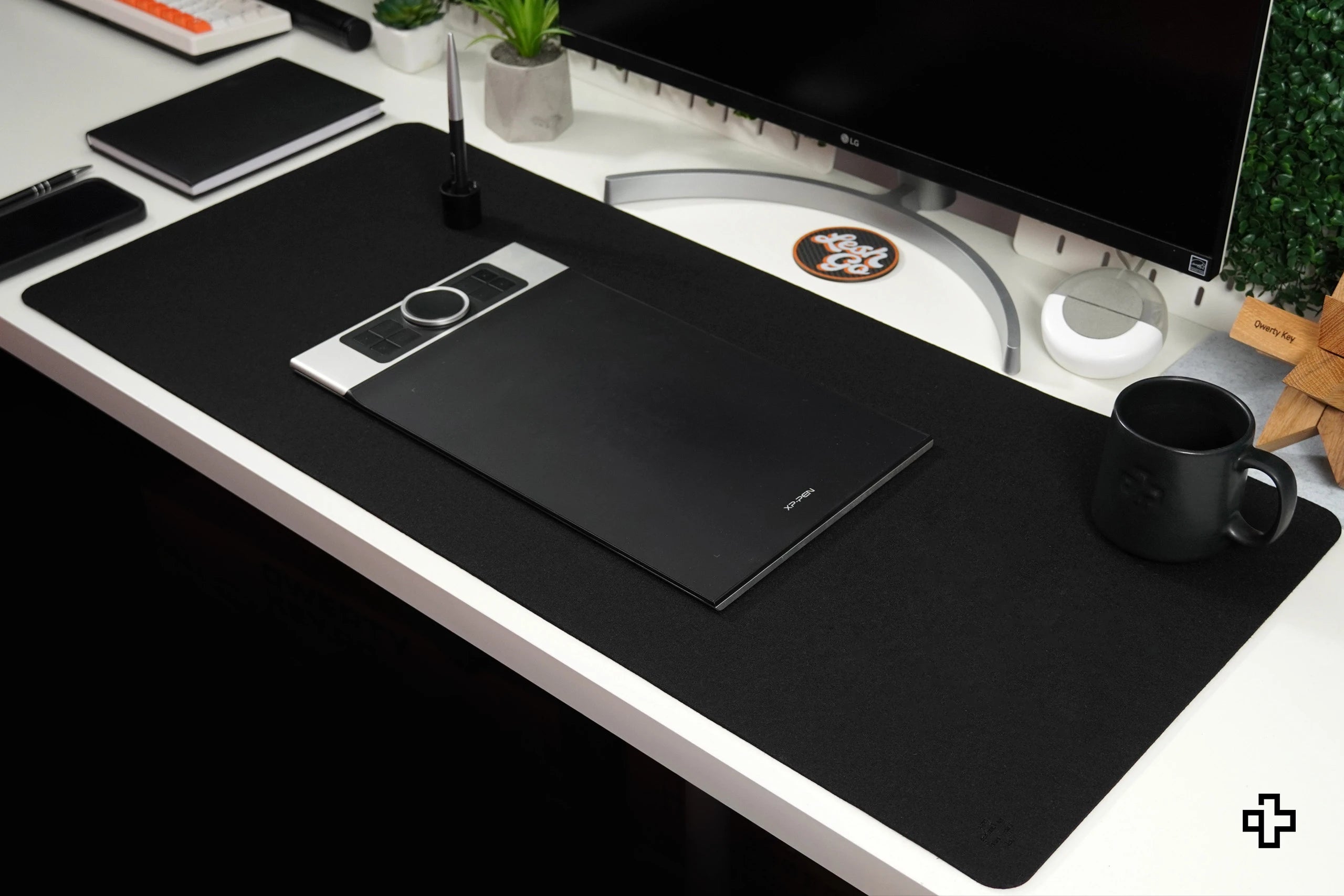 Office Desk Pad Mousepad QwertyKey Felt Negru