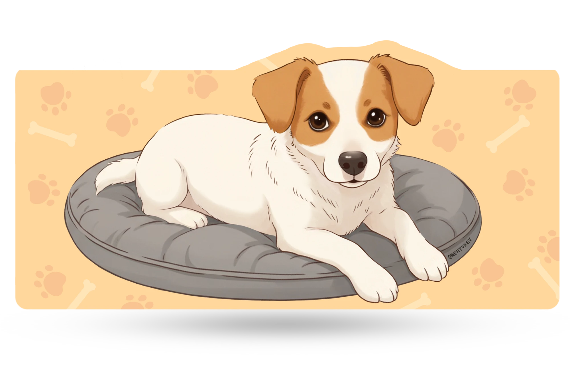 Deskmat Podkładka pod Myszkę QwertyKey Pies Radość 4mm obszyte krawędzie