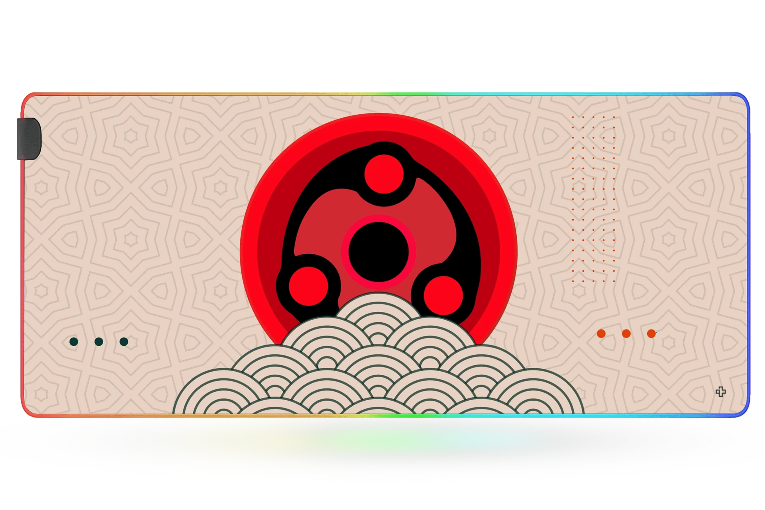 Deskmat Podkładka pod mysz QwertyKey Oko Sharingan RGB 4mm obszyte krawędzie