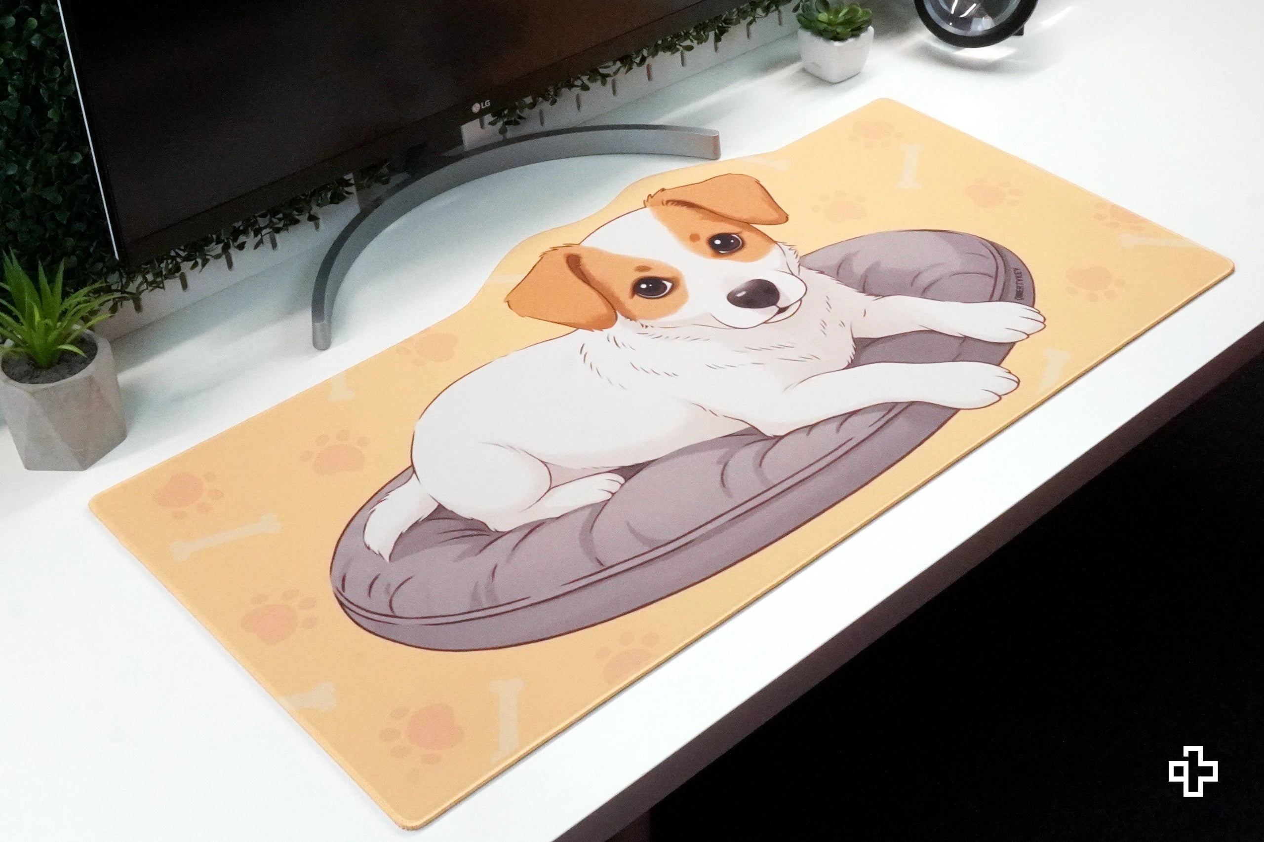 Deskmat Mousepad QwertyKey Dog Joy 4mm margini cusute