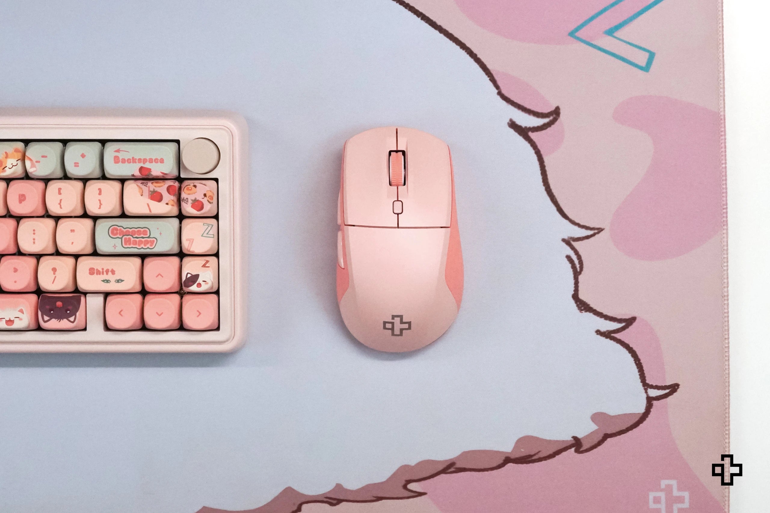 Mouse QwertyKey Flow Office Bluetooth Wireless RGB Roz