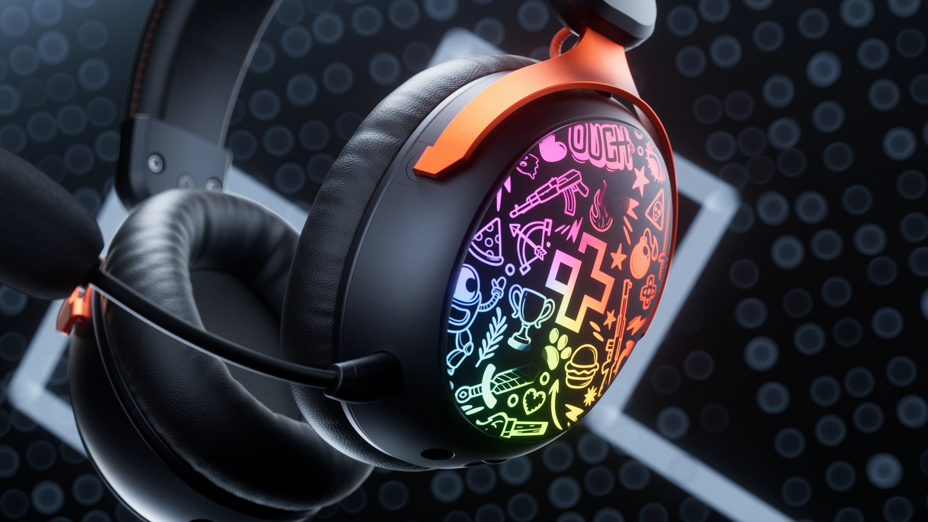 Casti gaming wireless QwertyKey Pulse, Trio Mode, RGB, Software, Microfon cu functie de Noise Canceling cu AI