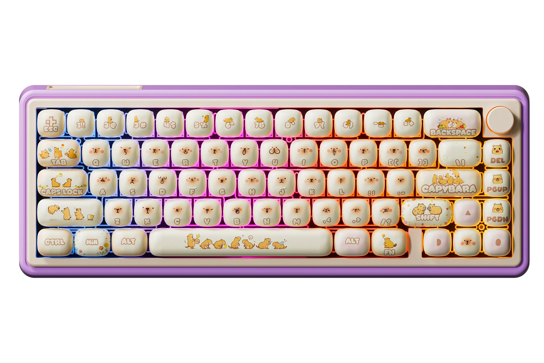 QwertyKey65 Pro Kapibara Bluetooth Bezprzewodowa VIA Hotswap RGB Mechaniczna Klawiatura Gaming