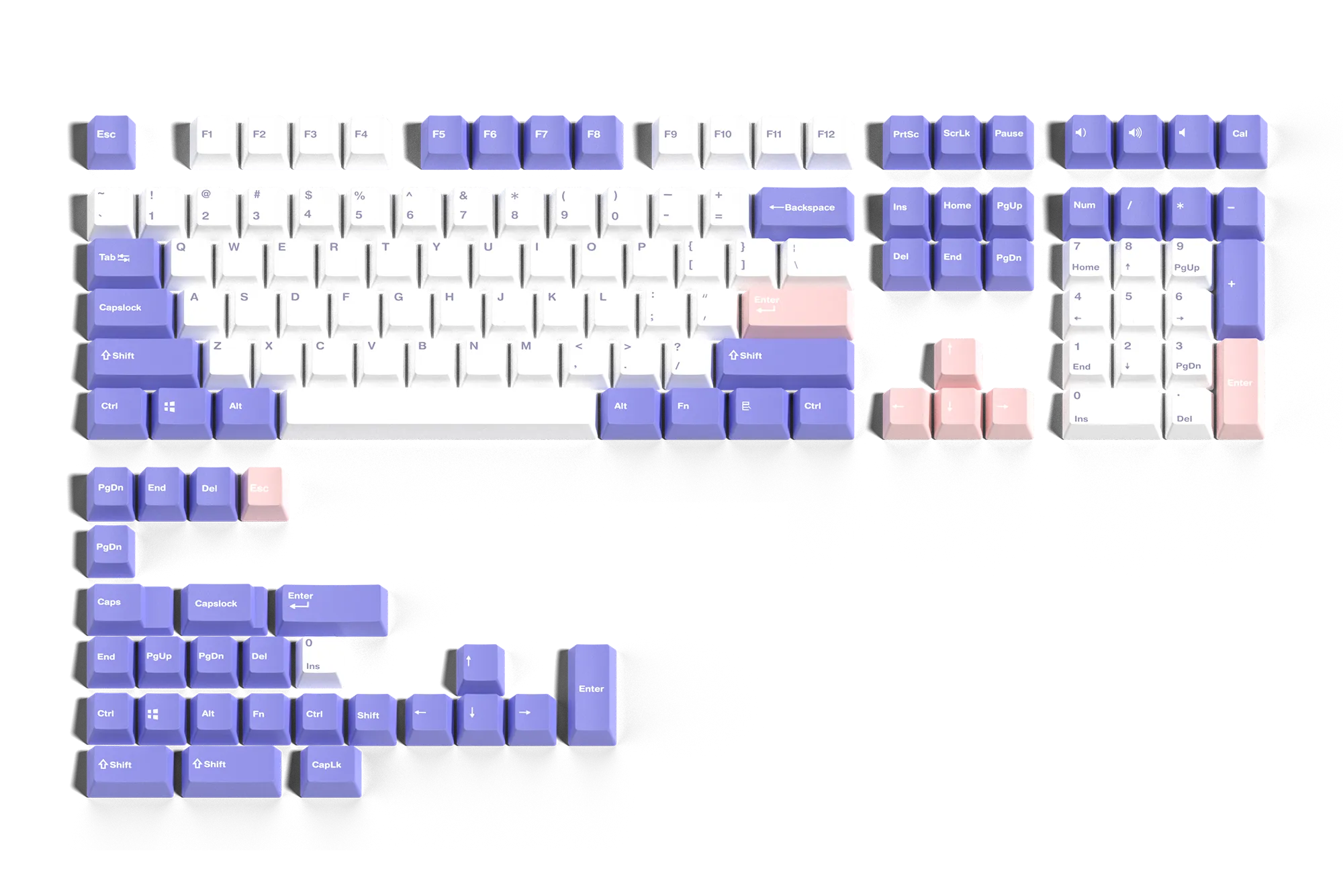 Zestaw klawiszy QwertyKey Violet PBT Double Shot Profil OEM